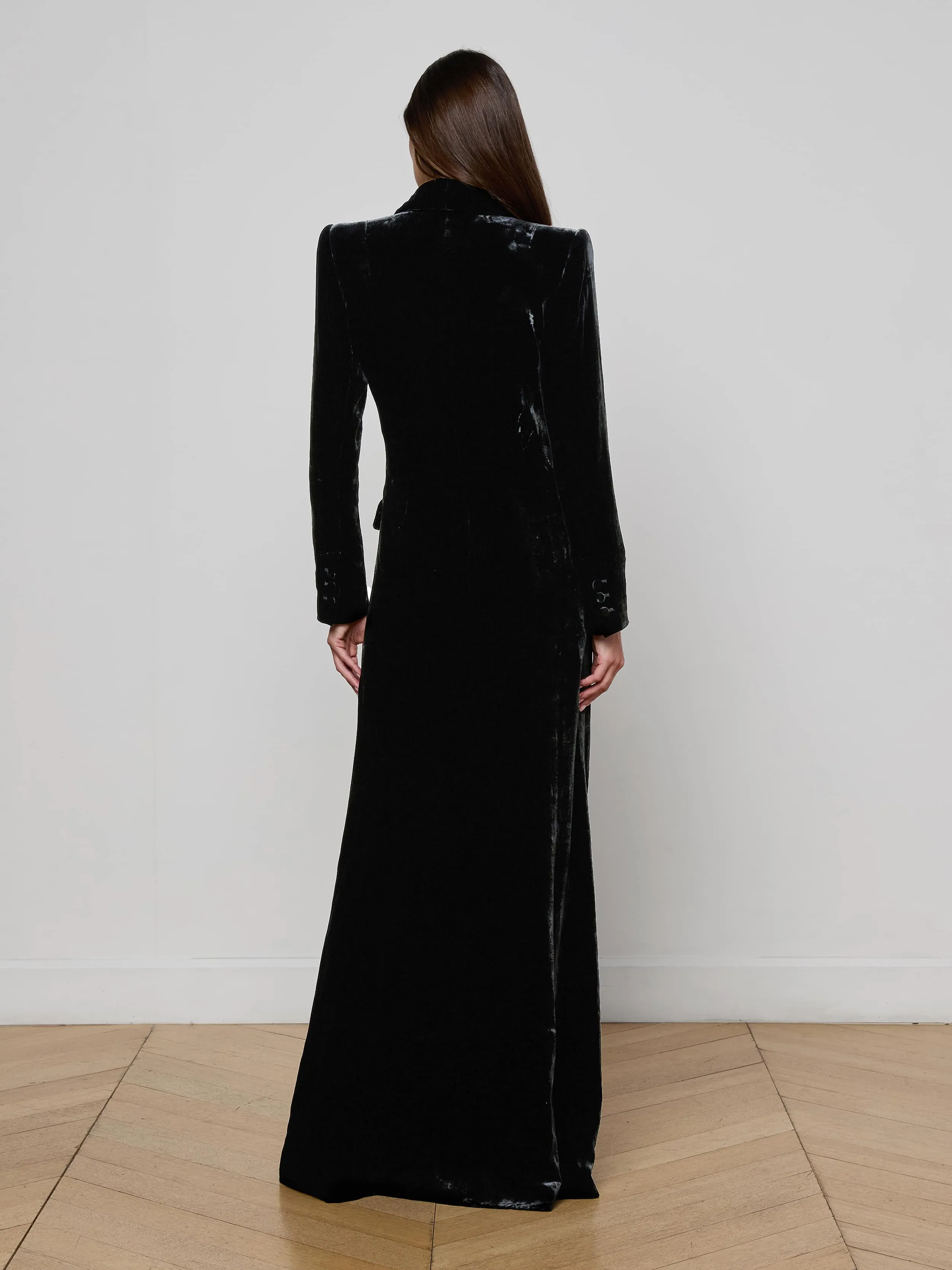 Stormi Velvet Tuxedo Maxi Dress sold by L'AGENCE product image thumbnail 3