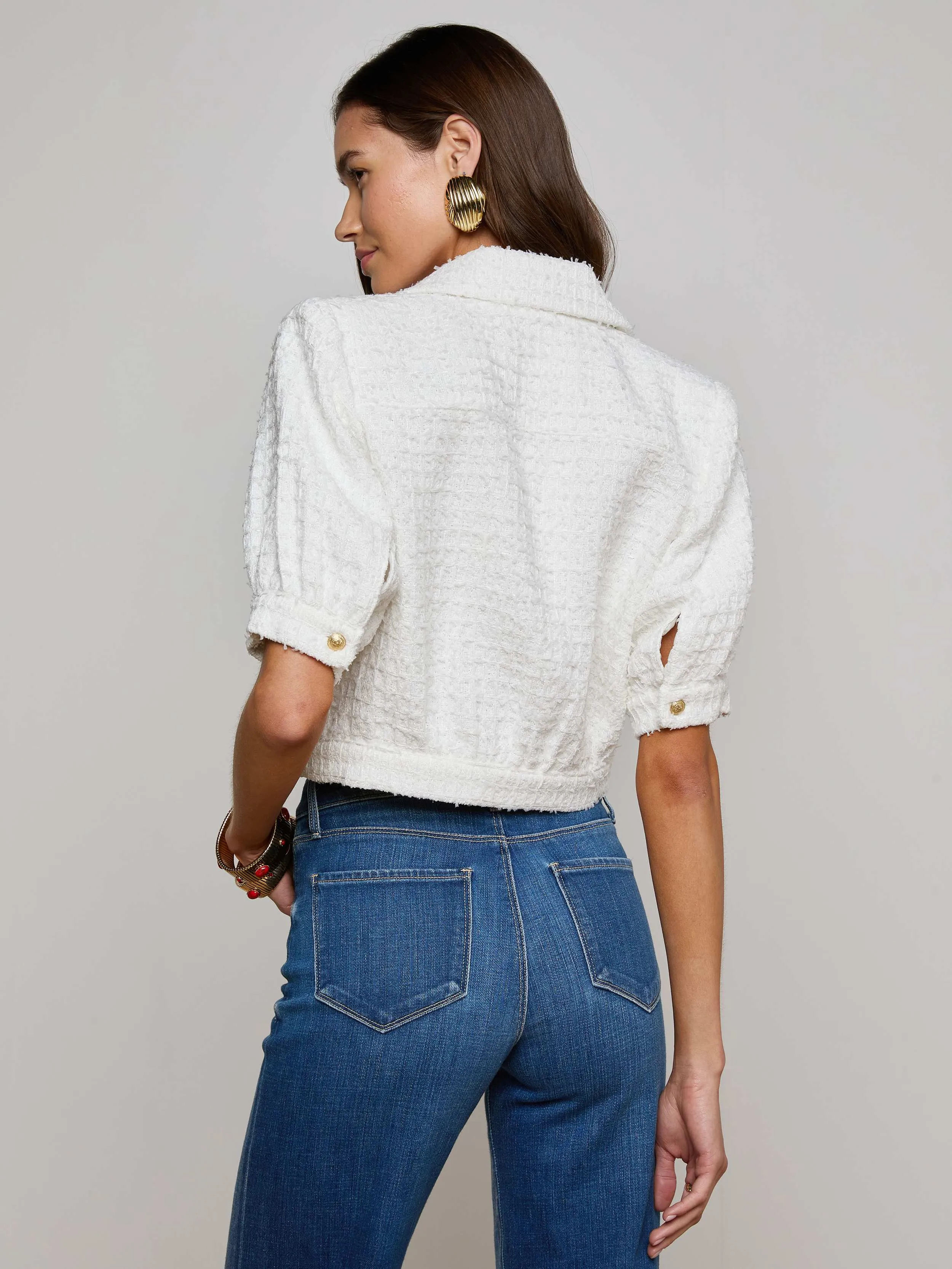 Cove Cropped Tweed Jacket sold by L'AGENCE product image thumbnail 3