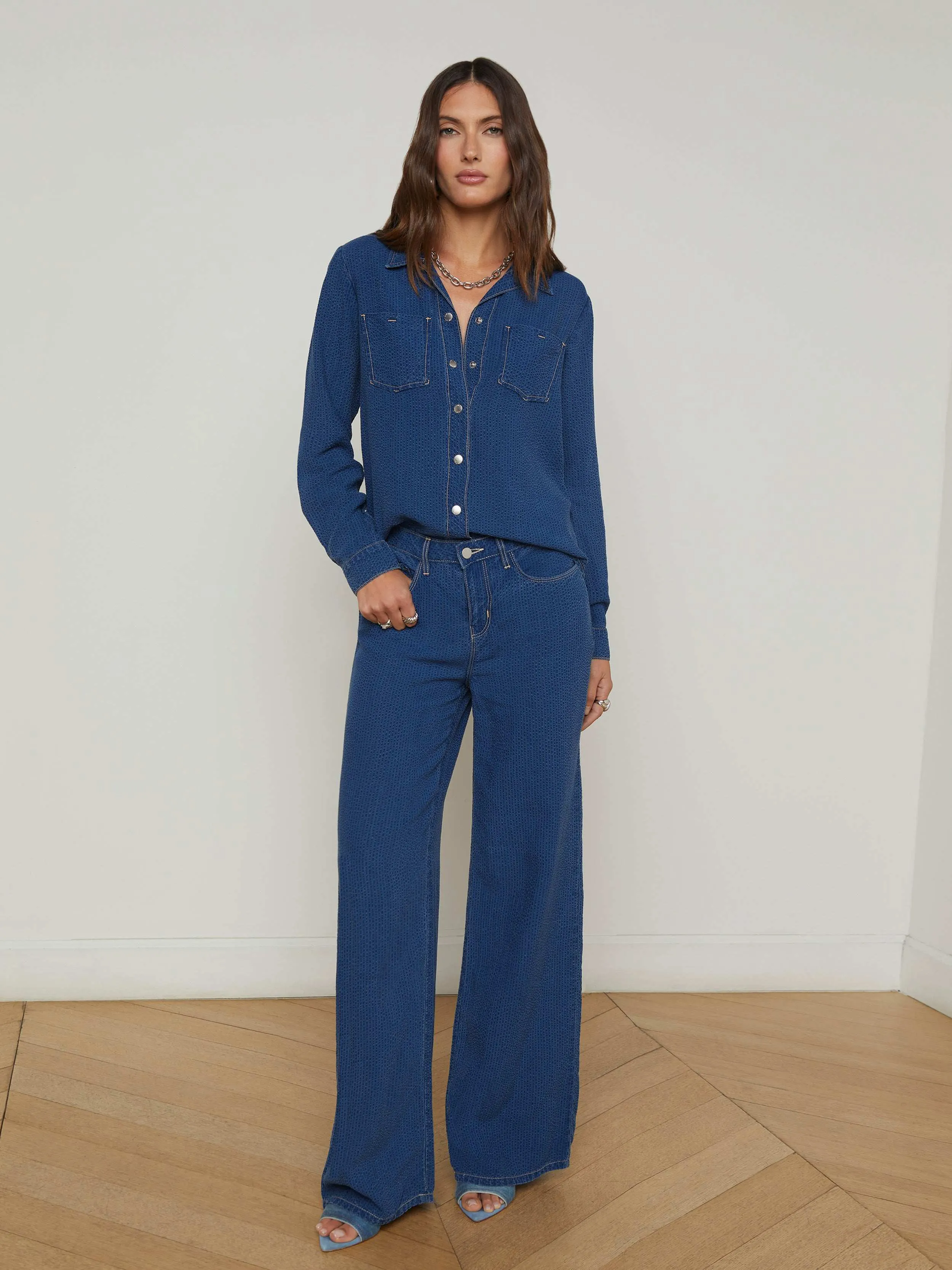 Isla Chambray Shirt sold by L'AGENCE product image thumbnail 2