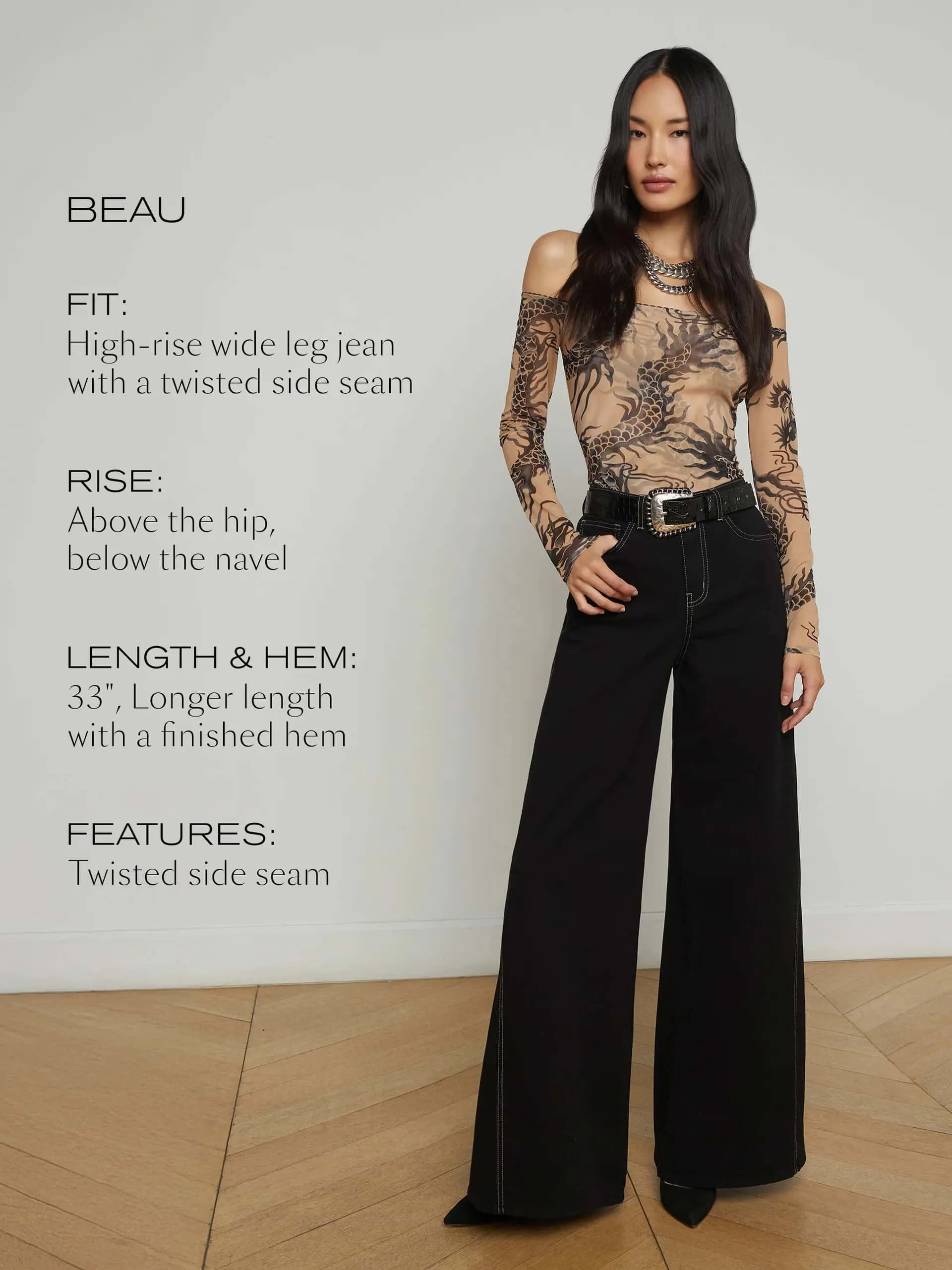 Beau Wide-Leg Jean sold by L'AGENCE product image thumbnail 5
