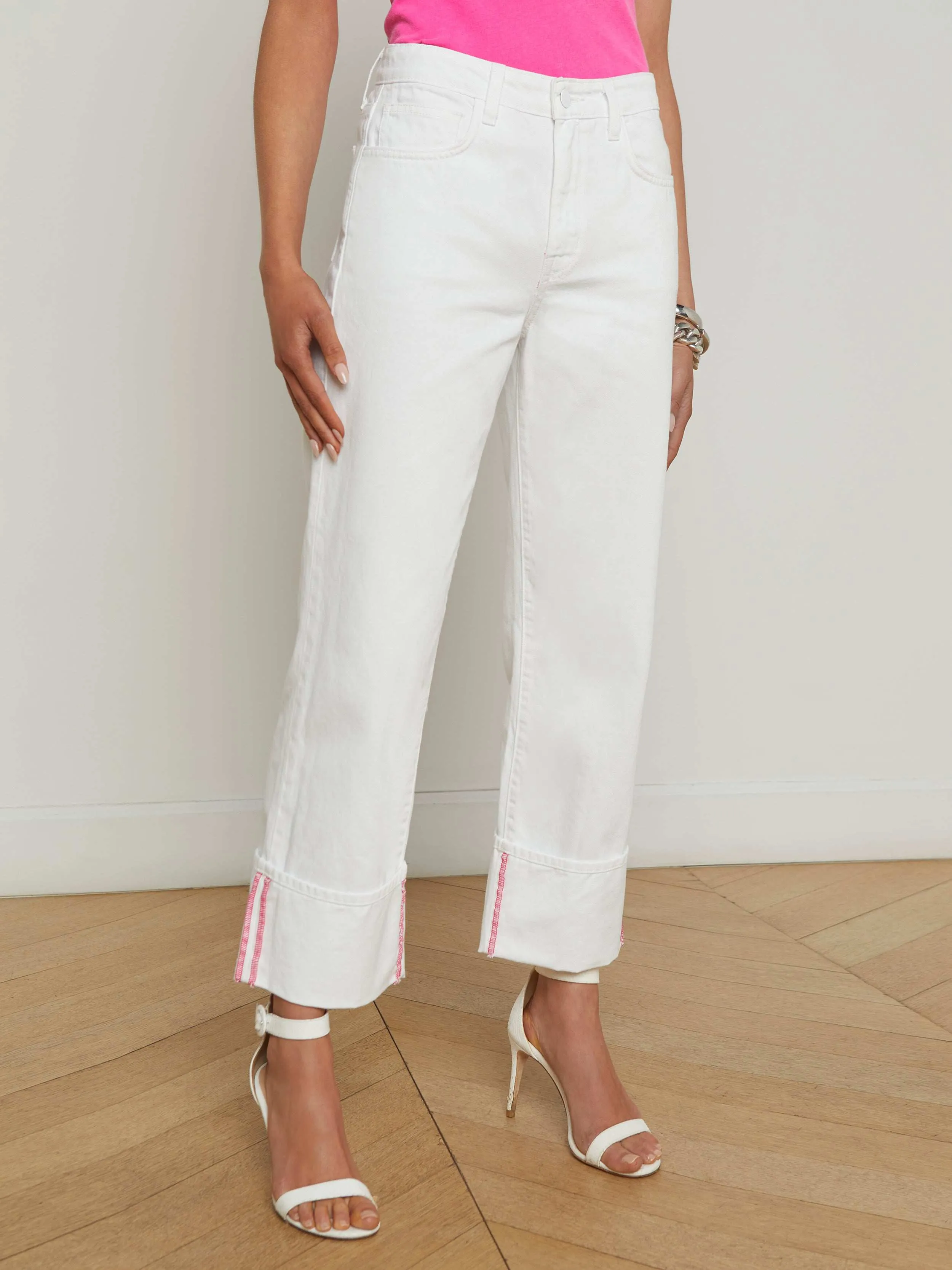 Leighton Cropped Cuffed Jean sold by L'AGENCE product image thumbnail 2
