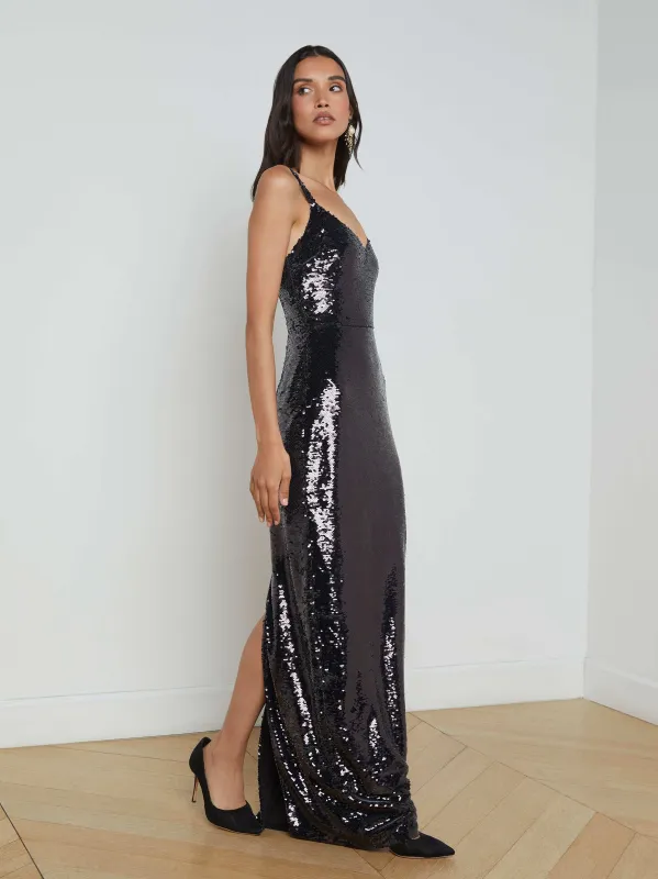 Karma Sequin Maxi Dress sold by L'AGENCE