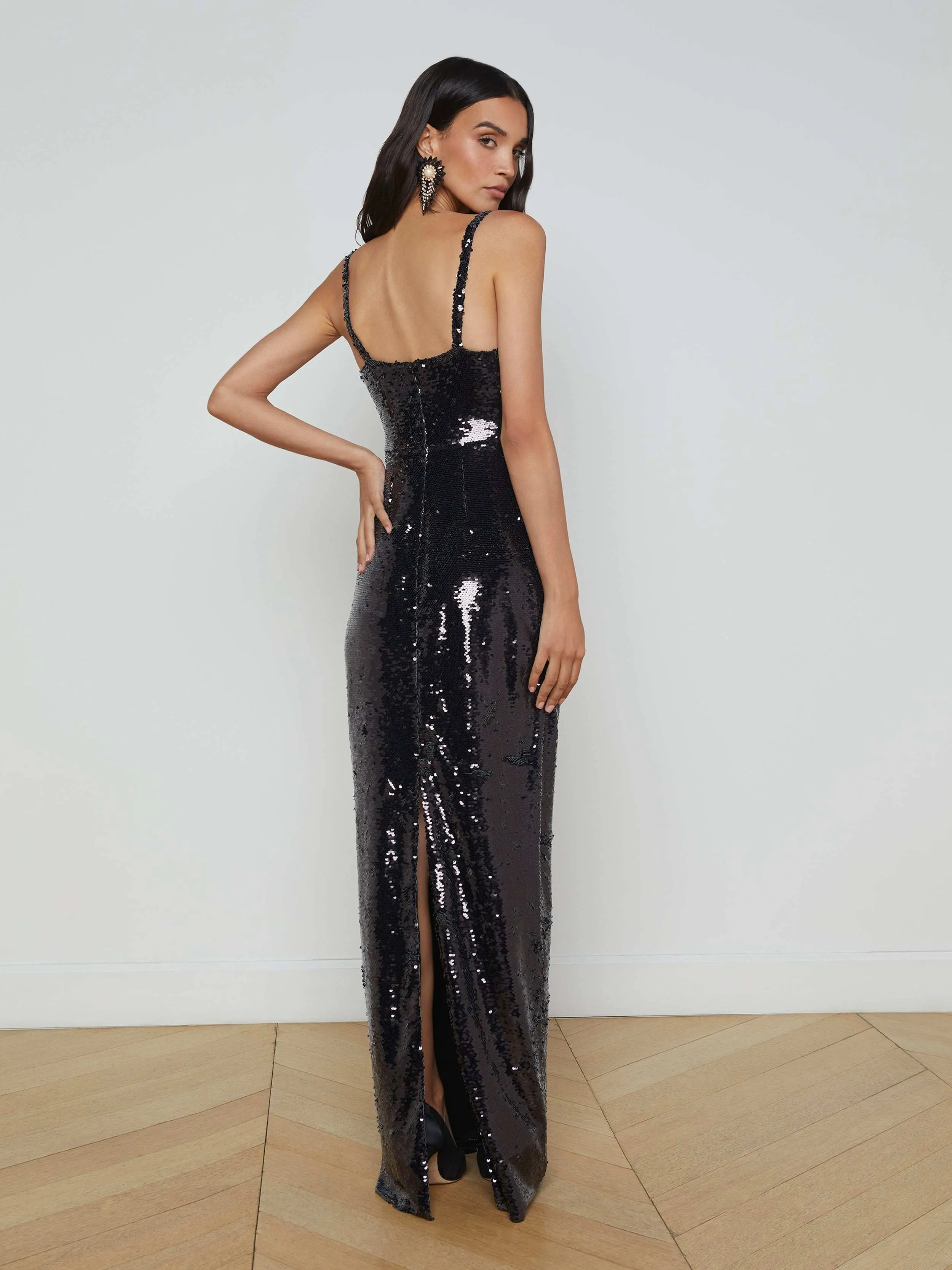 Karma Sequin Maxi Dress sold by L'AGENCE product image thumbnail 4