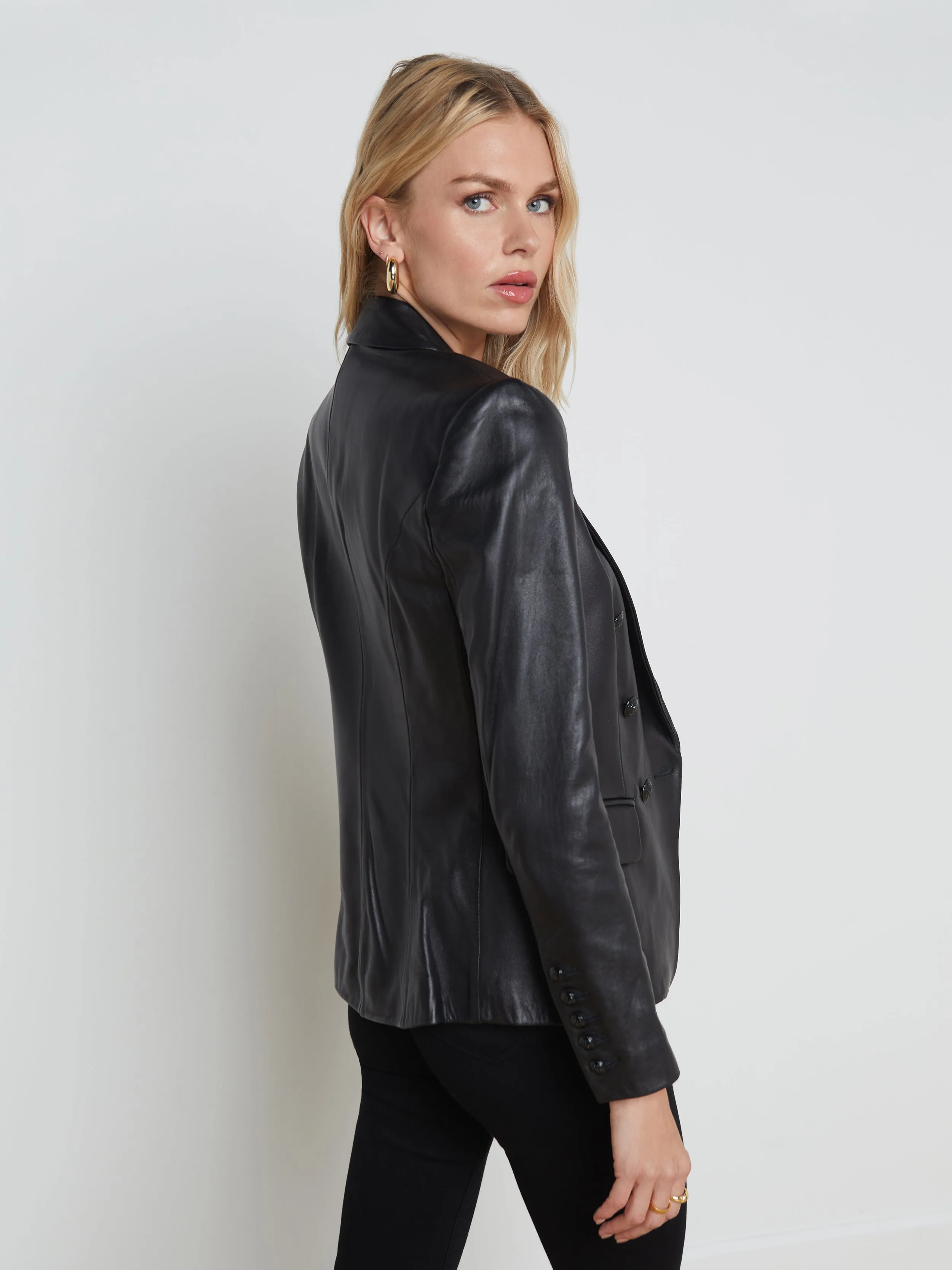 Kenzie Leather Blazer sold by L'AGENCE product image thumbnail 4