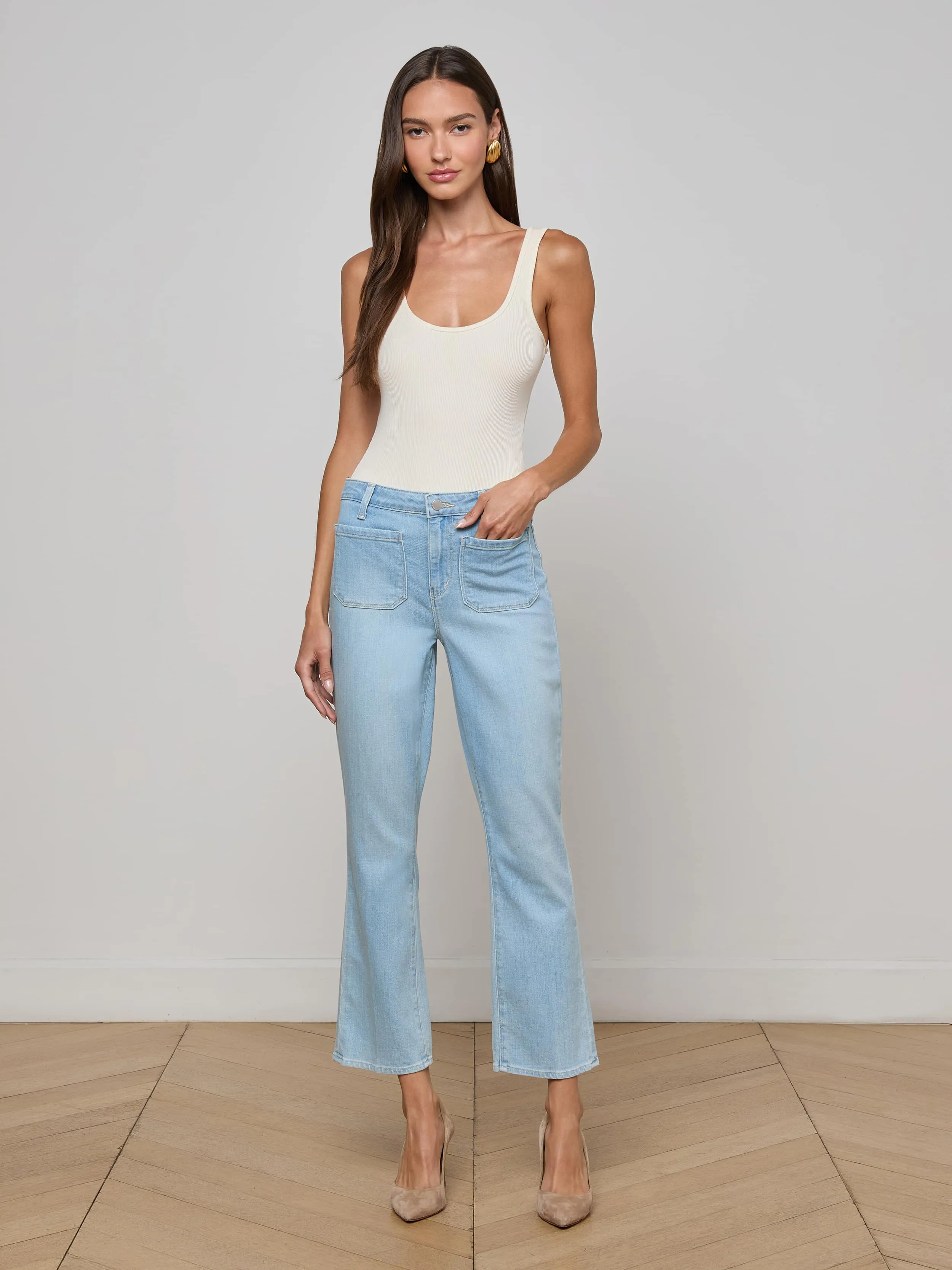 Noya Cropped Slim Flare Jean sold by L'AGENCE