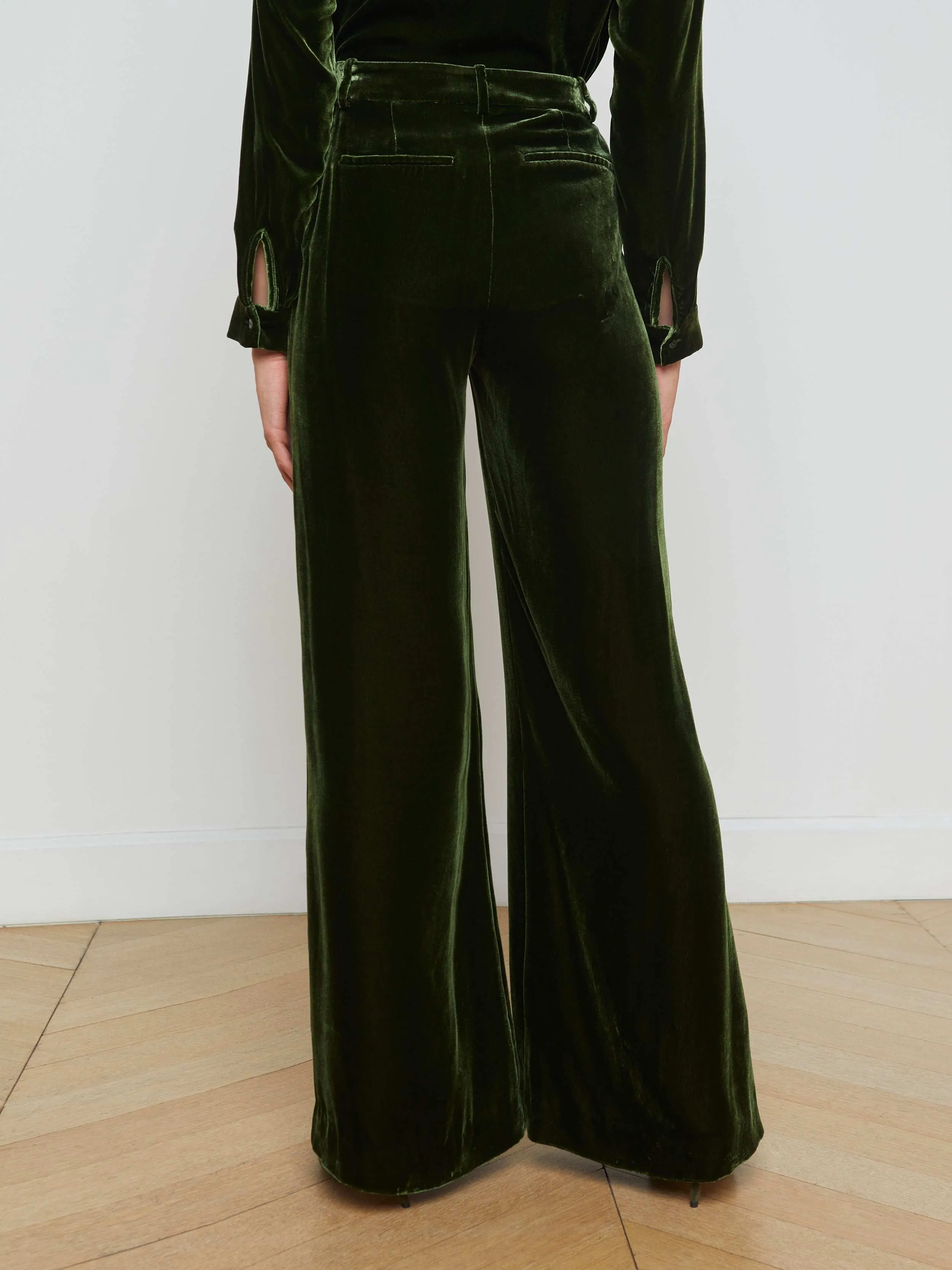 Pilar Velvet Wide-Leg Pant sold by L'AGENCE product image thumbnail 3
