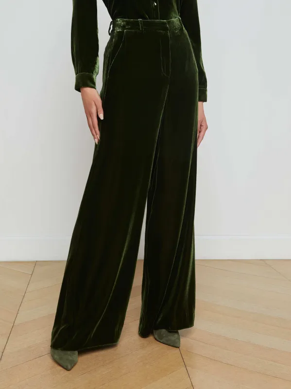 Pilar Velvet Wide-Leg Pant sold by L'AGENCE