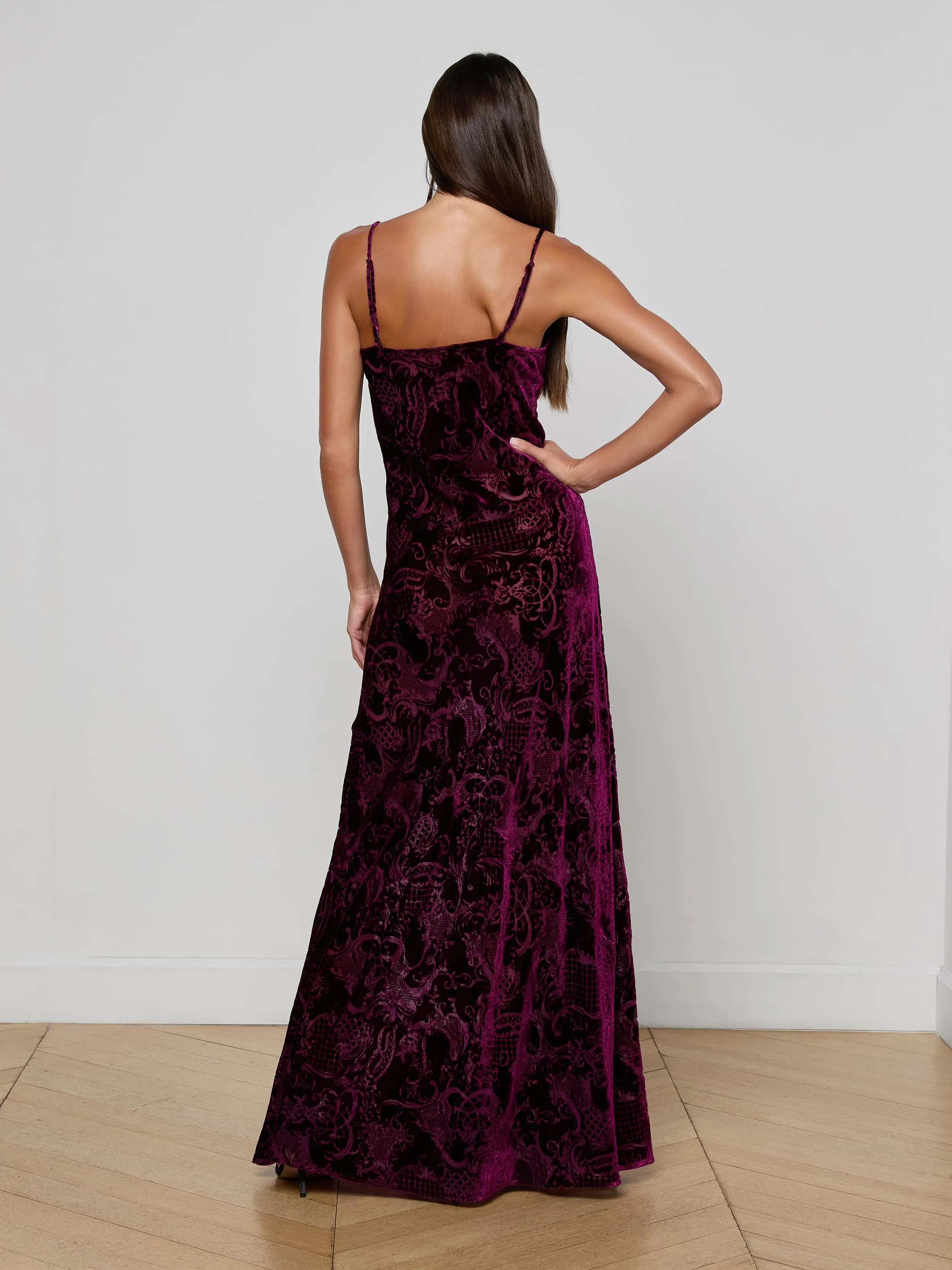 Christine Burnout Velvet Dress sold by L'AGENCE product image thumbnail 3