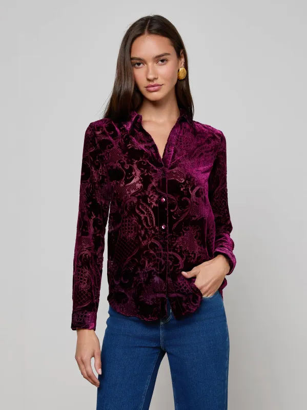 Laurent Velvet Blouse sold by L'AGENCE