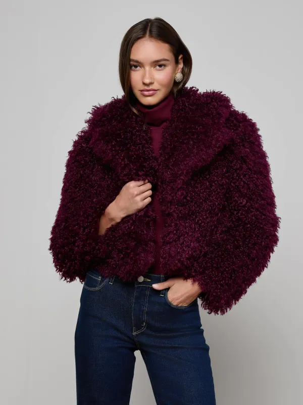Aura Cropped Faux Fur Jacket sold by L'AGENCE