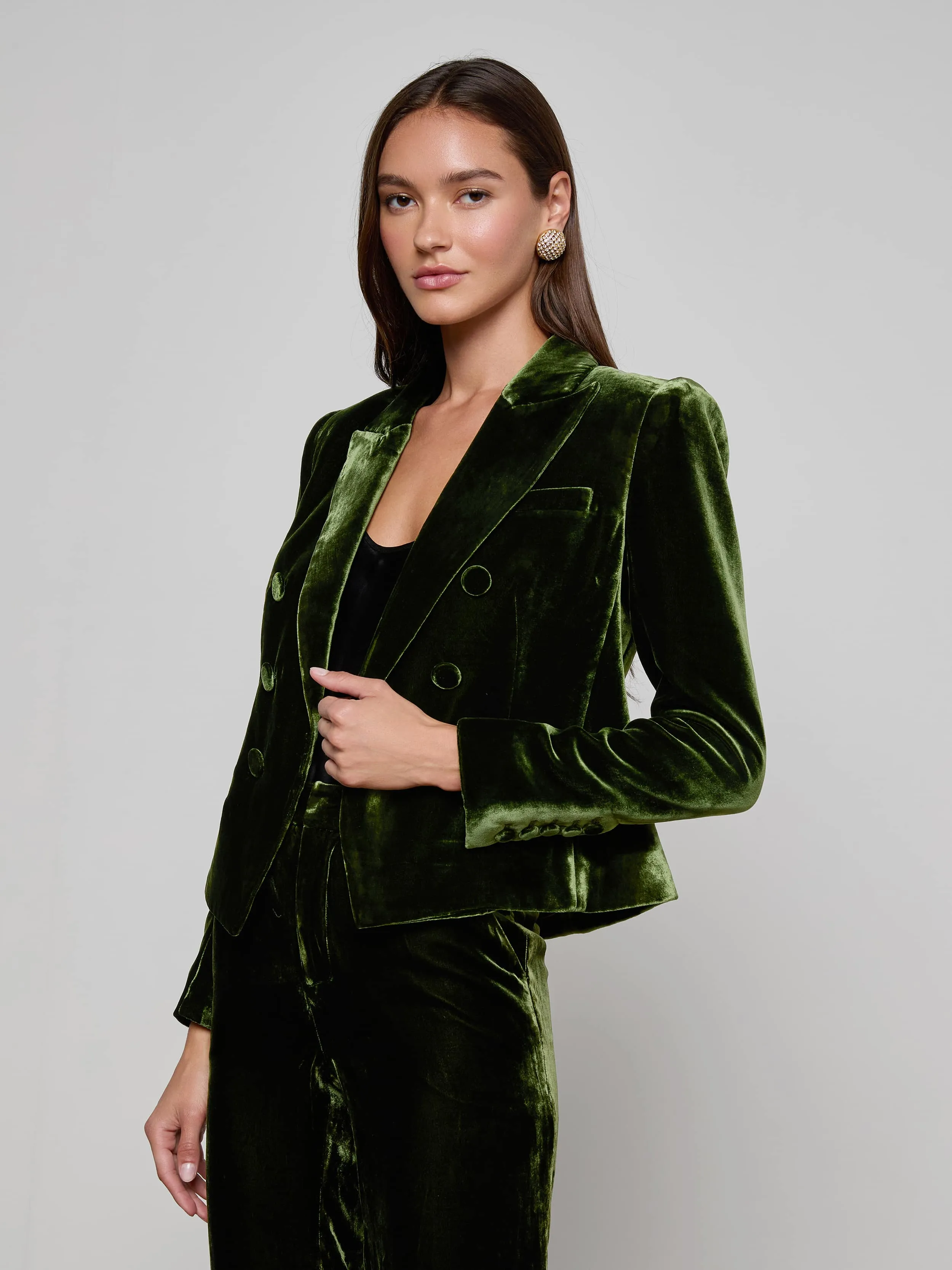 Brooke Velvet Blazer sold by L'AGENCE product image thumbnail 2