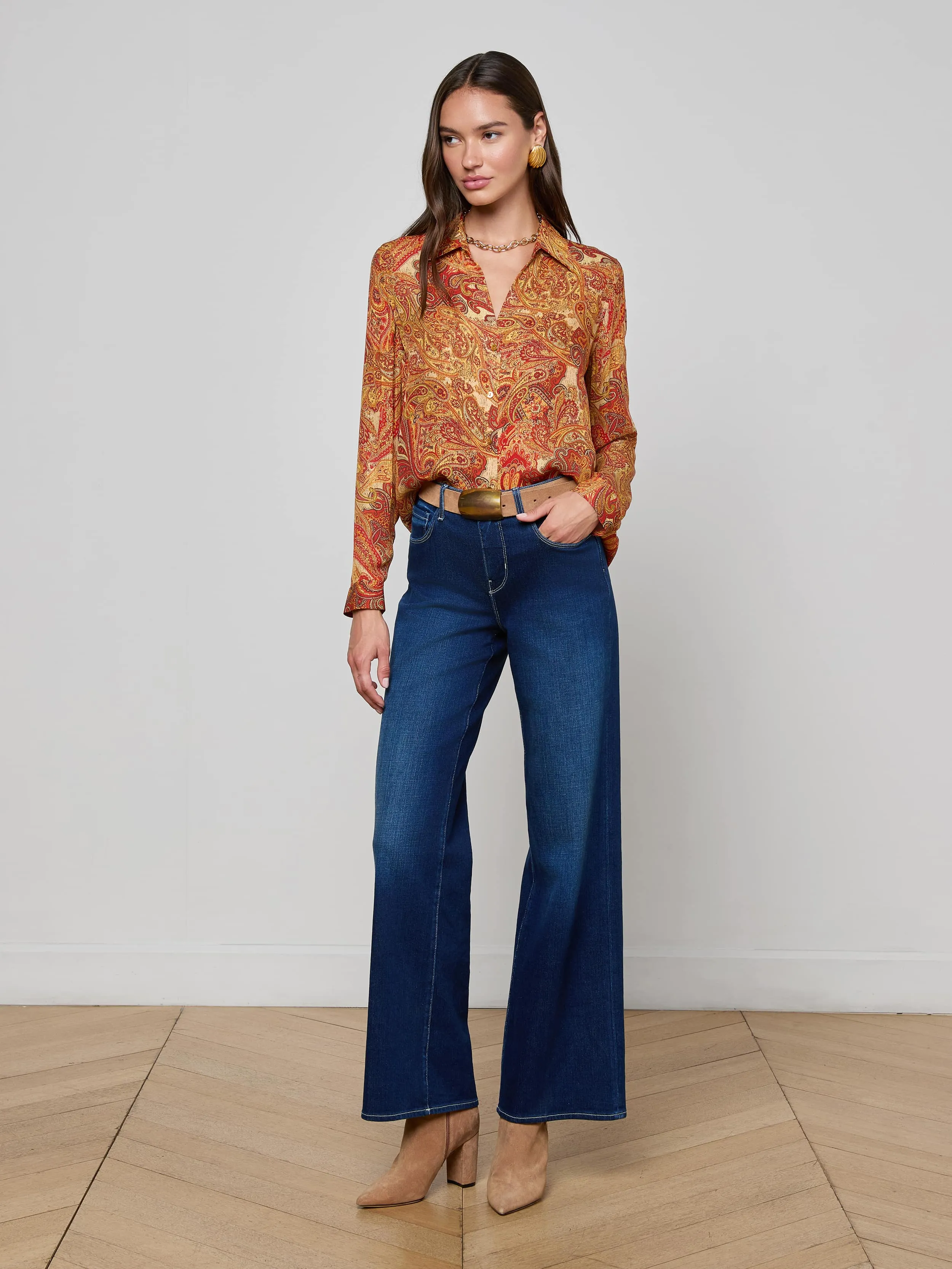 Nina Silk Blouse sold by L'AGENCE product image thumbnail 3
