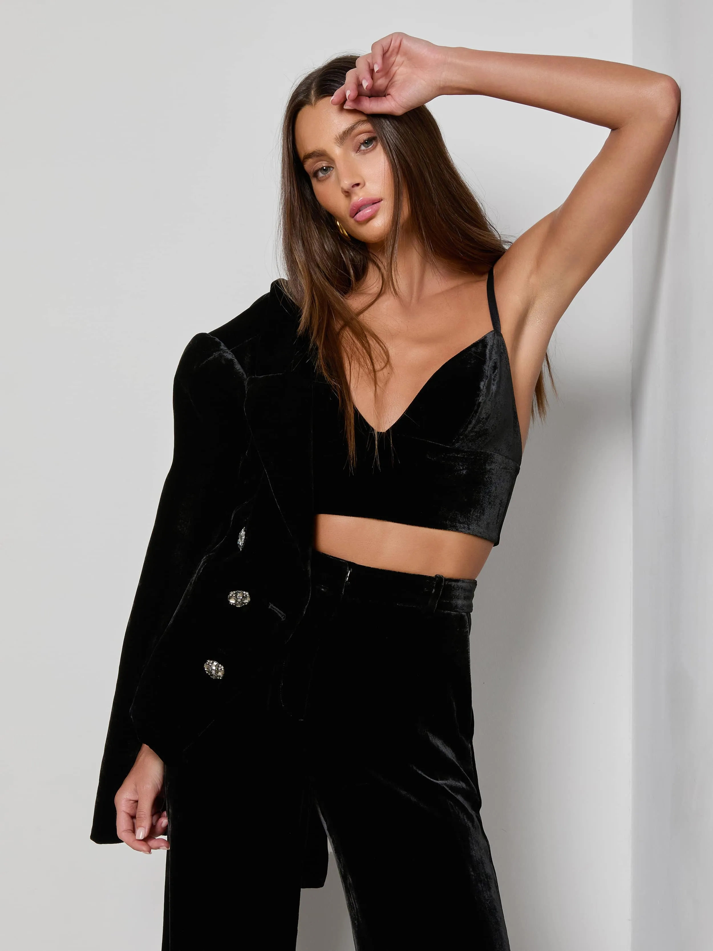 Aislin Velvet Bralette sold by L'AGENCE product image thumbnail 2