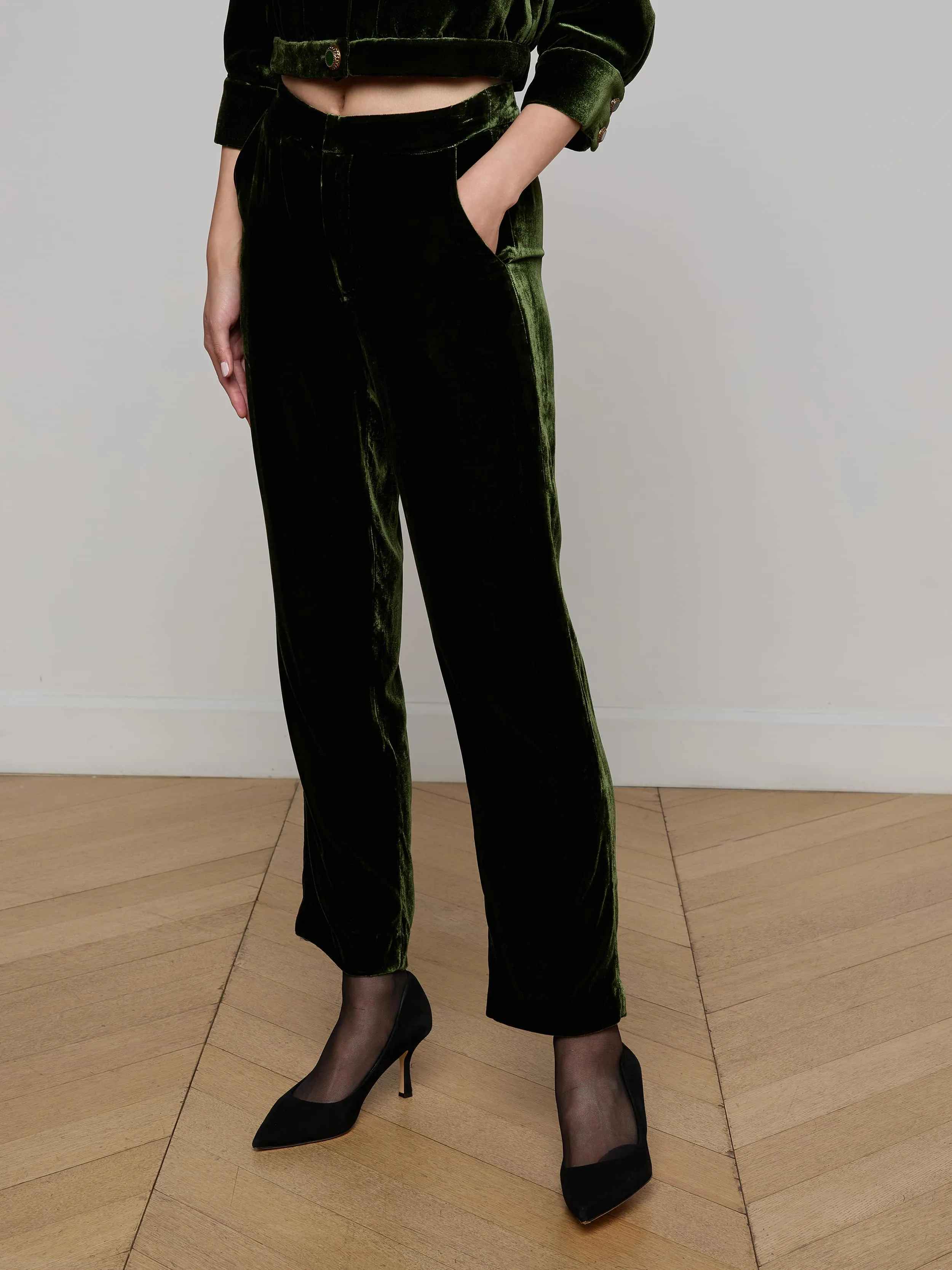 Rebel Velvet Trouser sold by L'AGENCE product image thumbnail 4