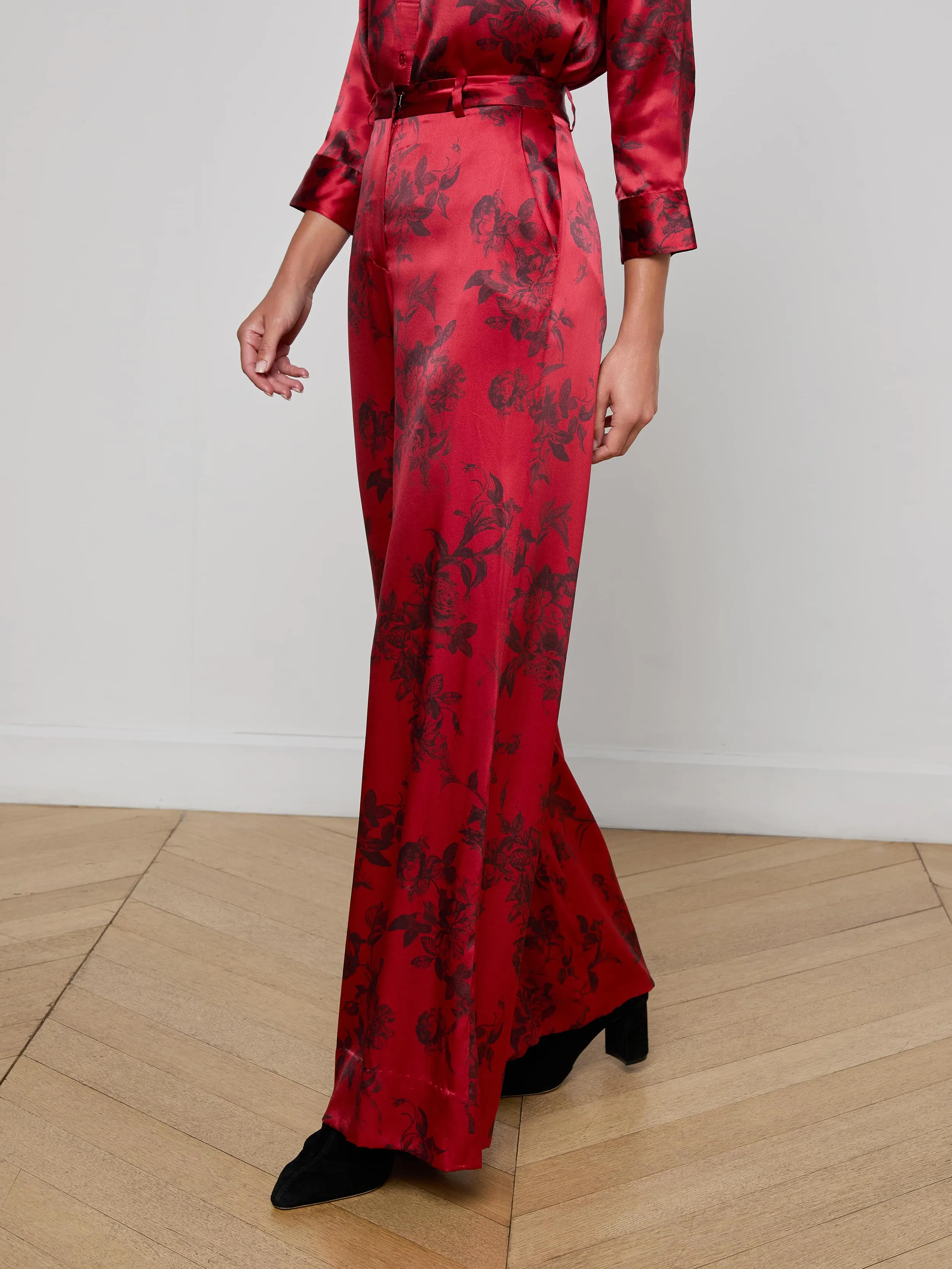 Pilar Silk Wide-Leg Pant sold by L'AGENCE product image thumbnail 3