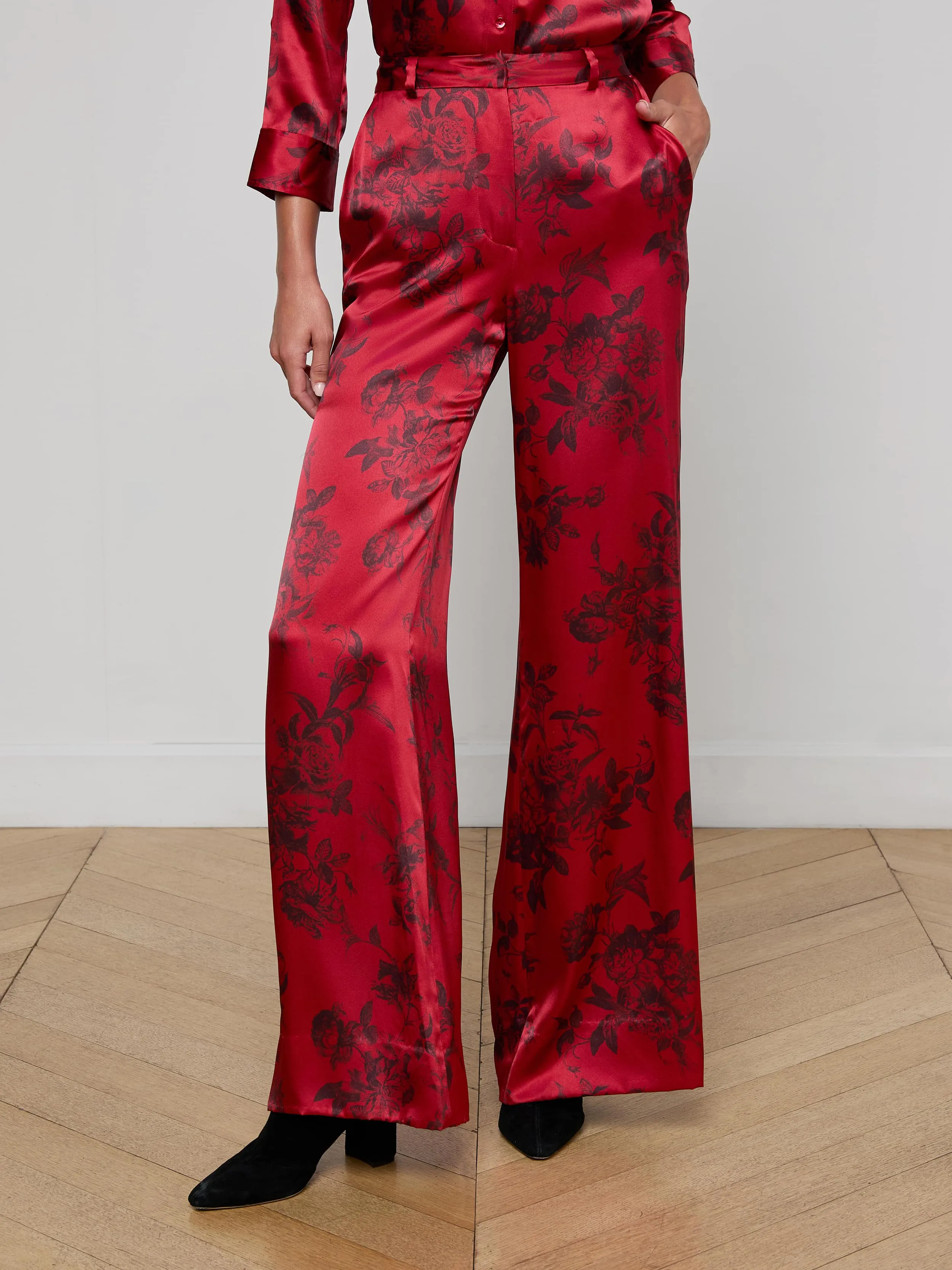 Pilar Silk Wide-Leg Pant sold by L'AGENCE product image thumbnail 2