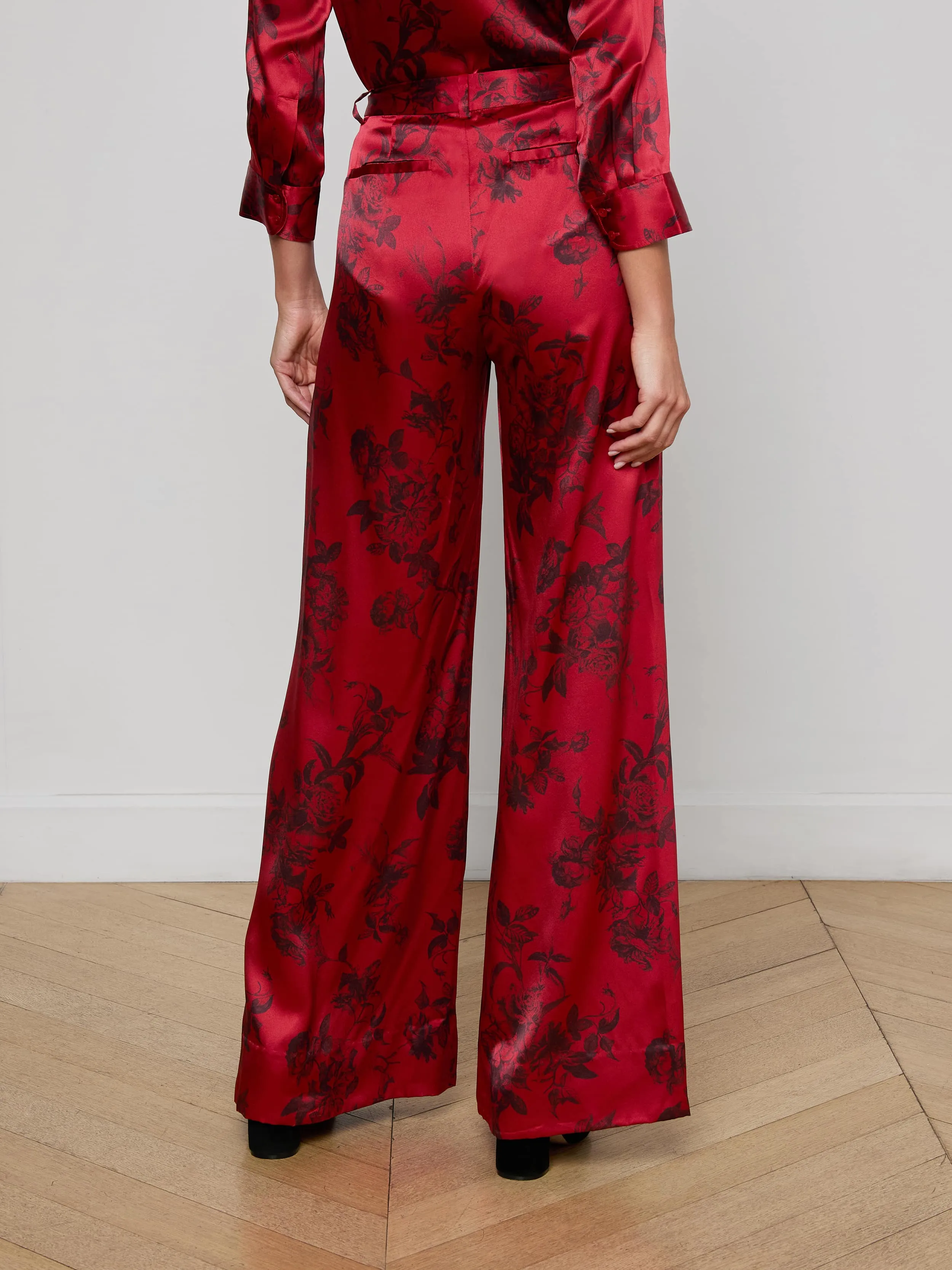 Pilar Silk Wide-Leg Pant sold by L'AGENCE product image thumbnail 4