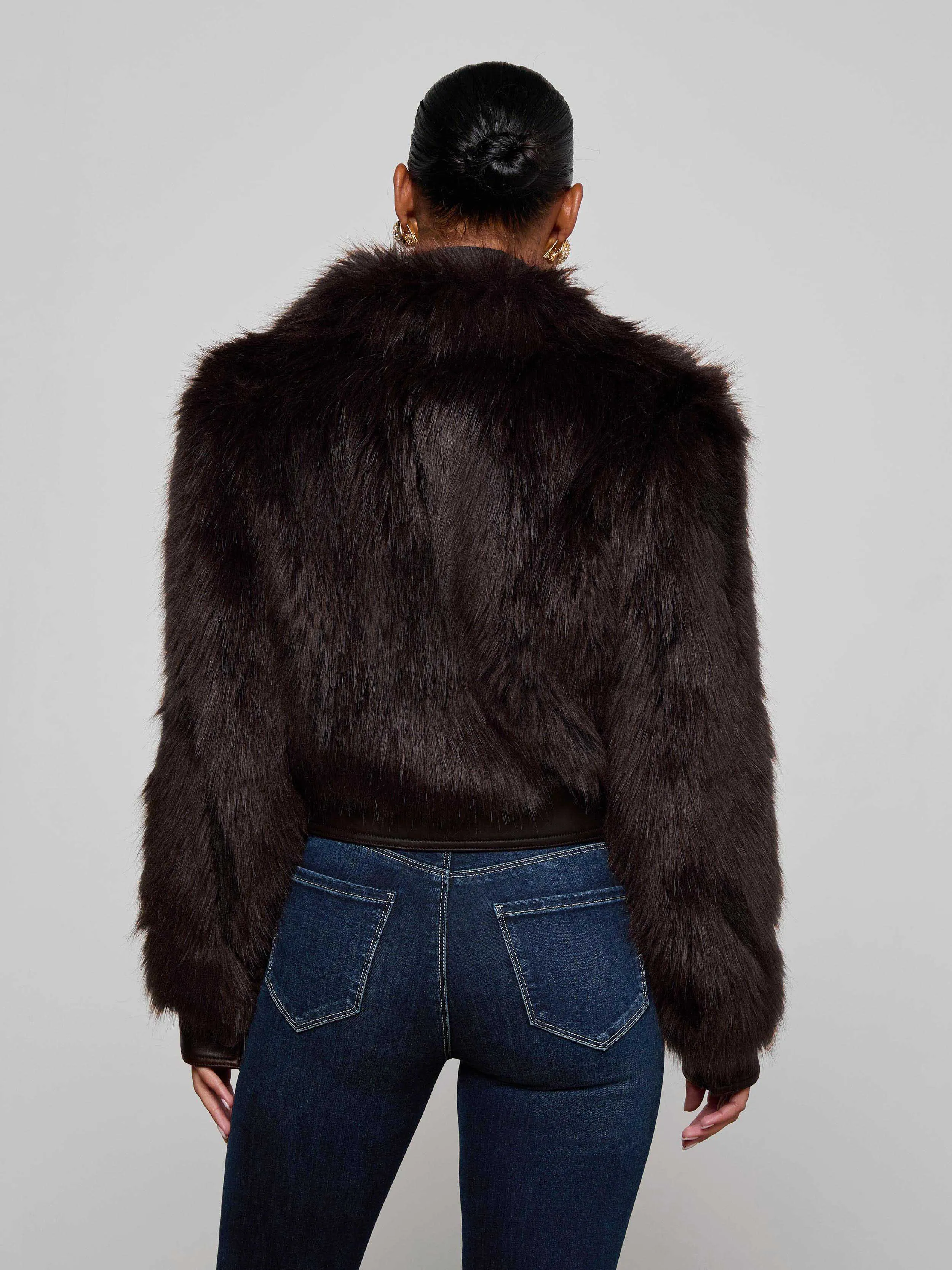 Claira Faux Fur Jacket sold by L'AGENCE product image thumbnail 4