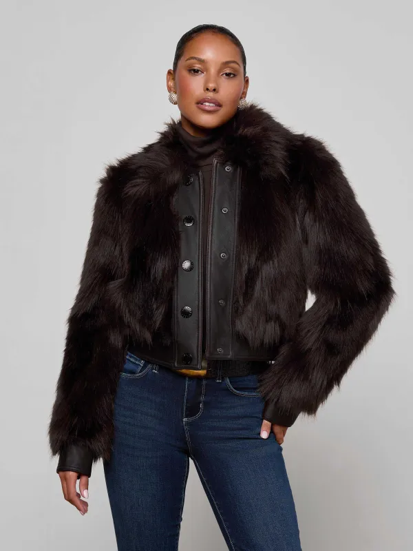 Claira Faux Fur Jacket sold by L'AGENCE