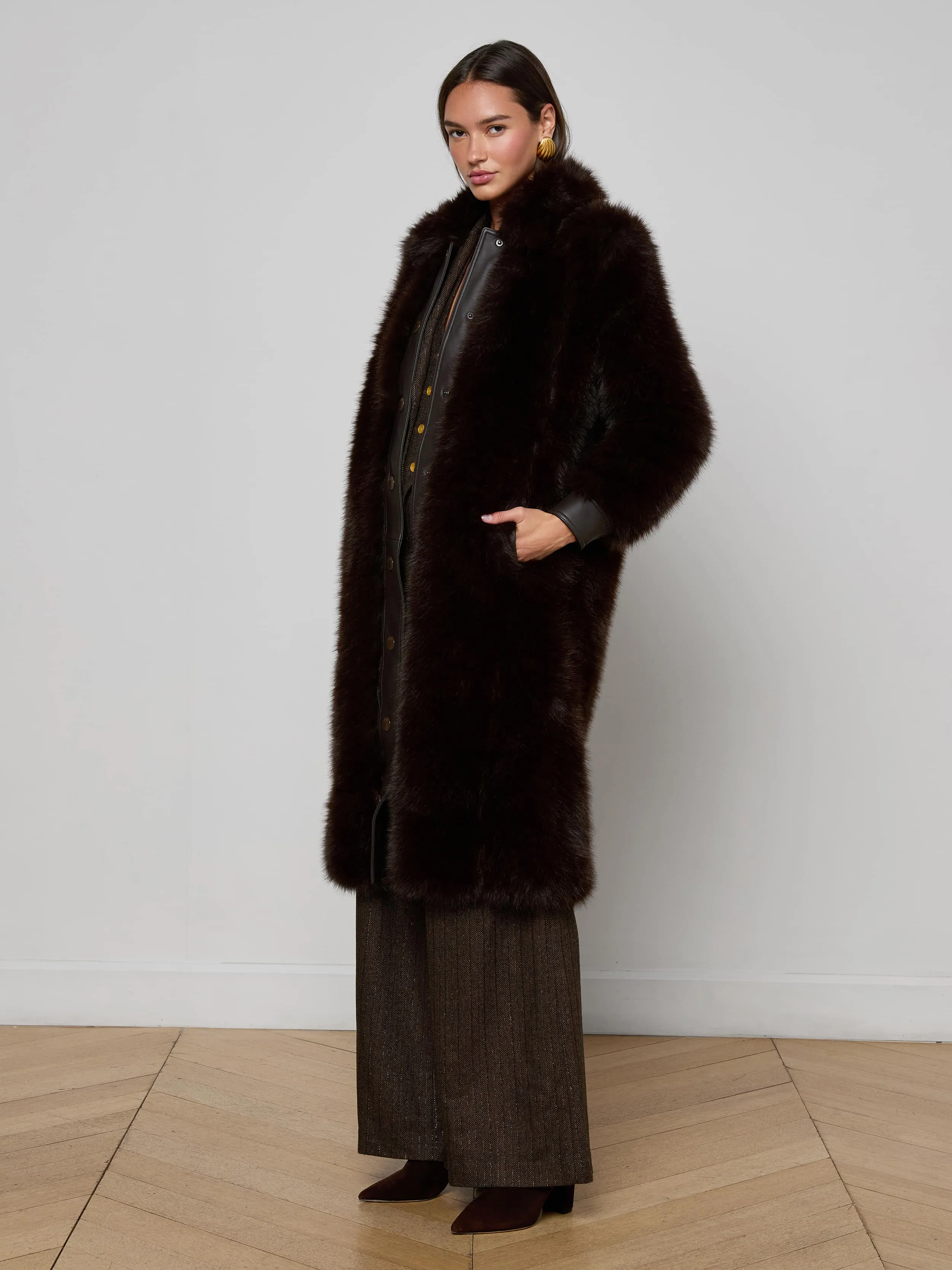 Irisa Faux Fur Coat sold by L'AGENCE product image thumbnail 2