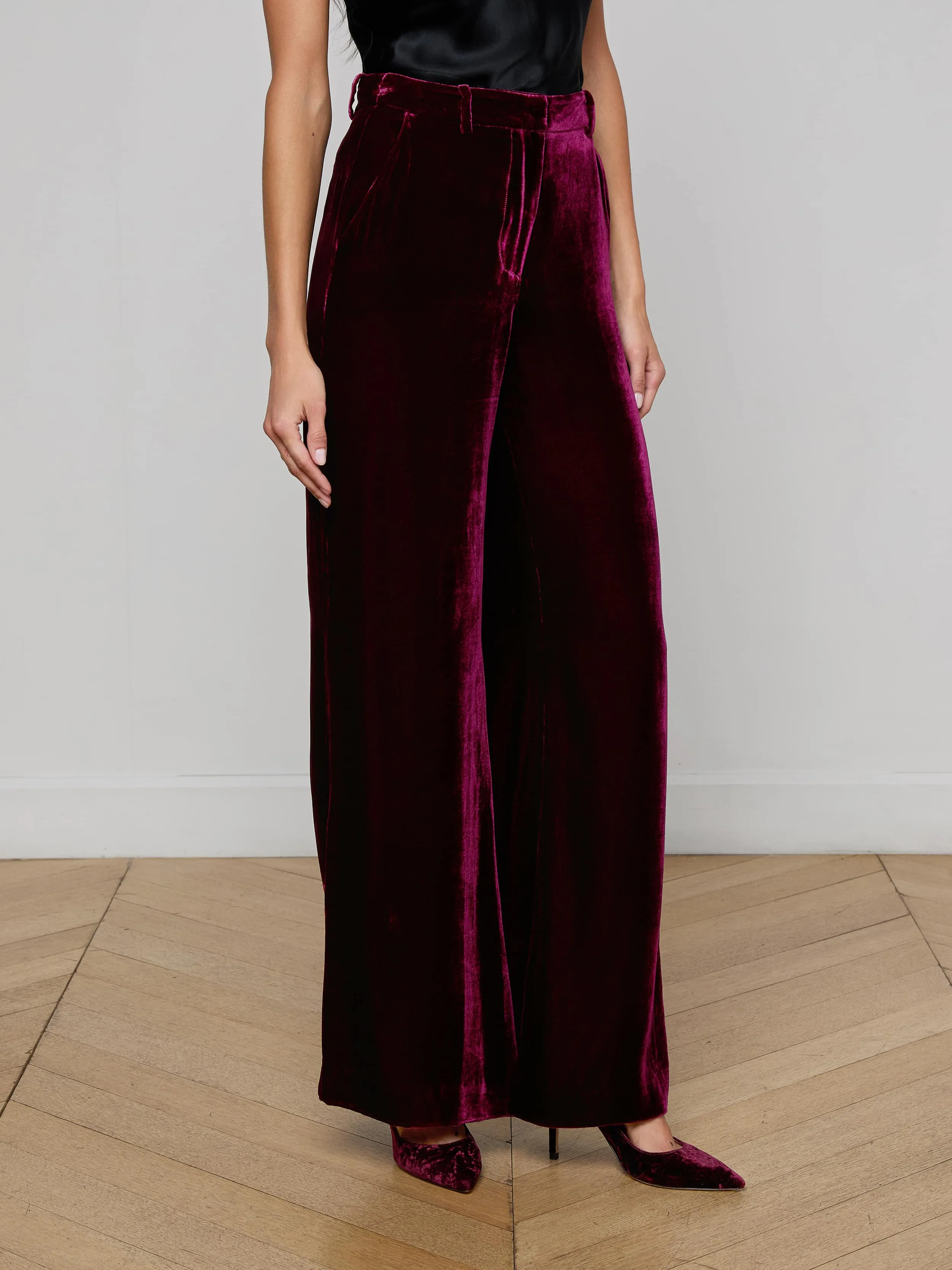 Pilar Velvet Wide-Leg Pant sold by L'AGENCE product image thumbnail 3