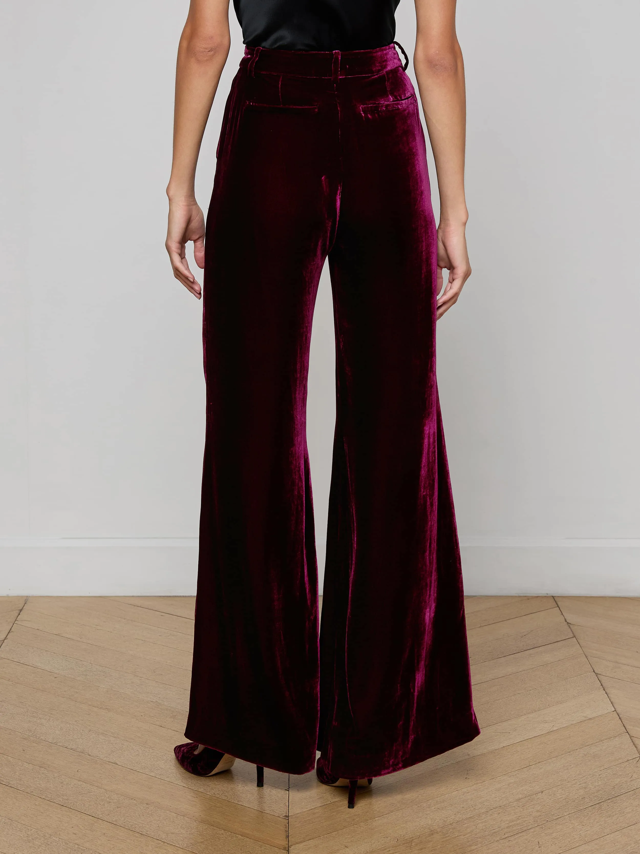 Pilar Velvet Wide-Leg Pant sold by L'AGENCE product image thumbnail 4