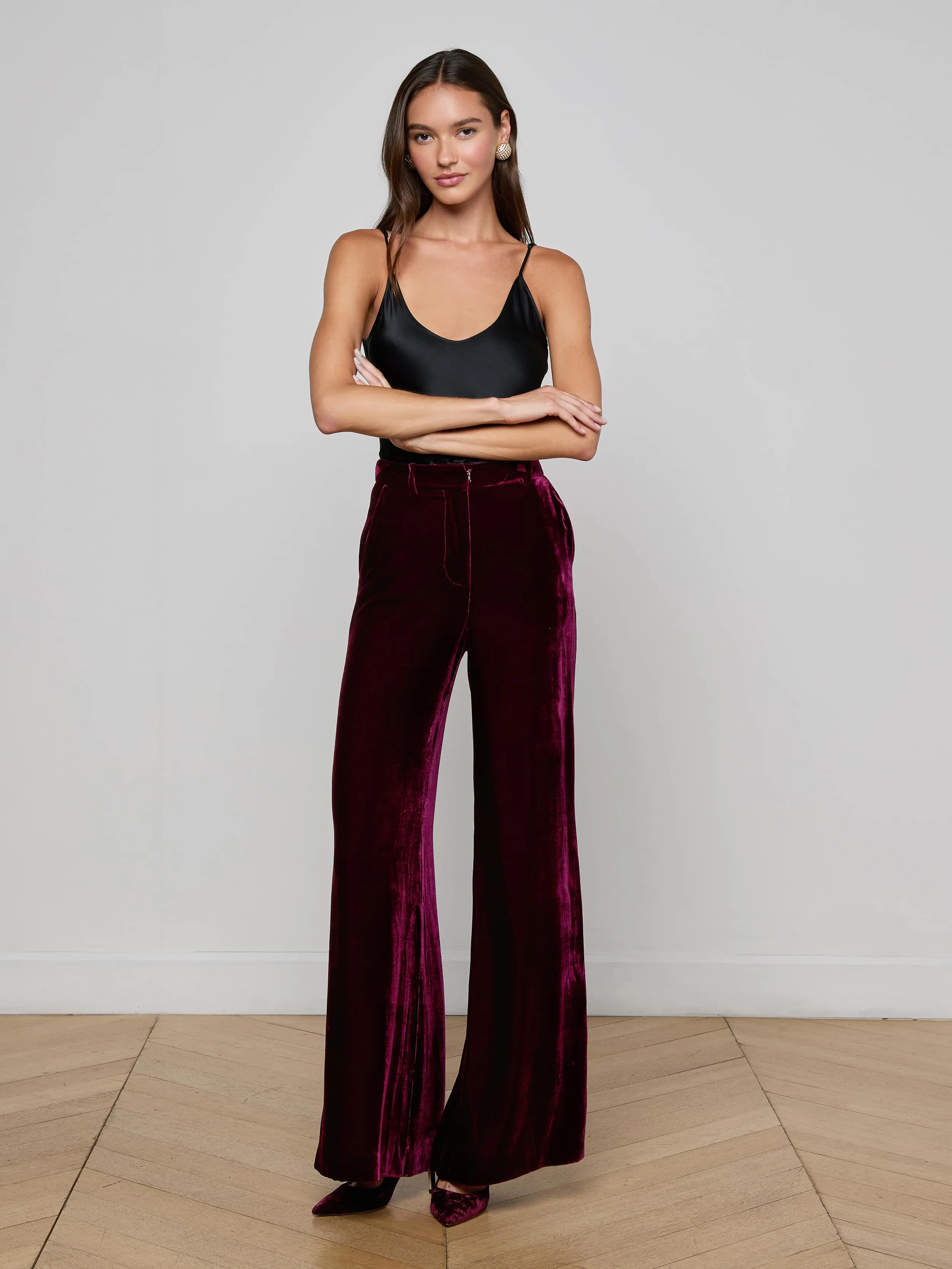 Pilar Velvet Wide-Leg Pant sold by L'AGENCE