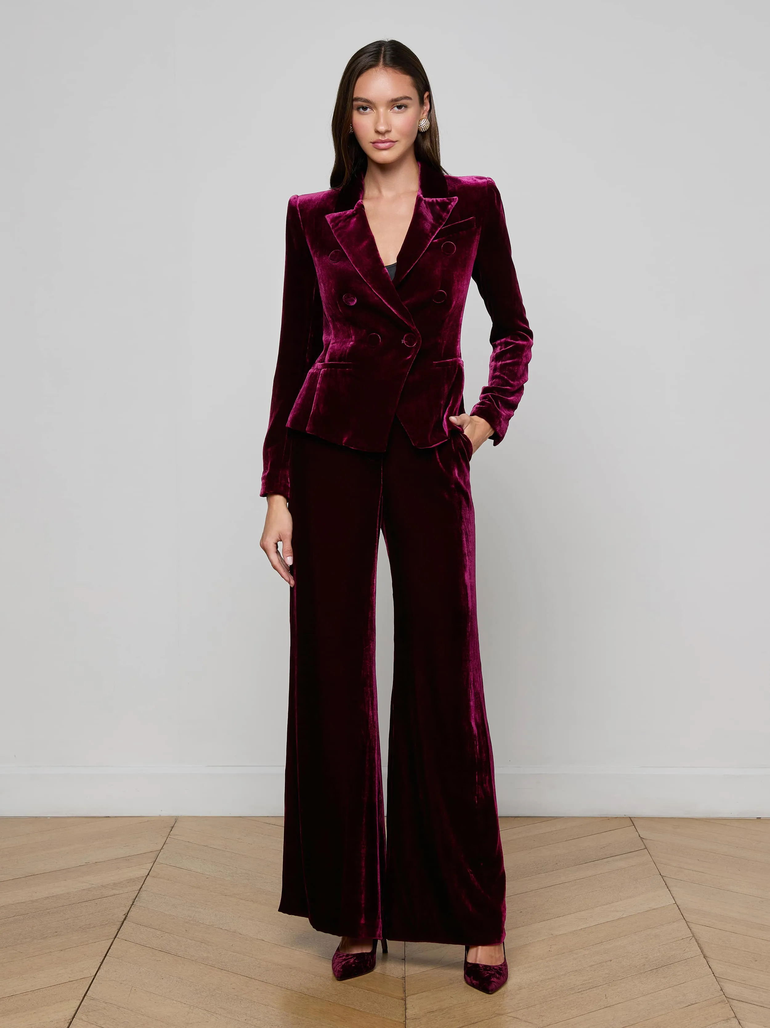 Marie Velvet Blazer sold by L'AGENCE product image thumbnail 3