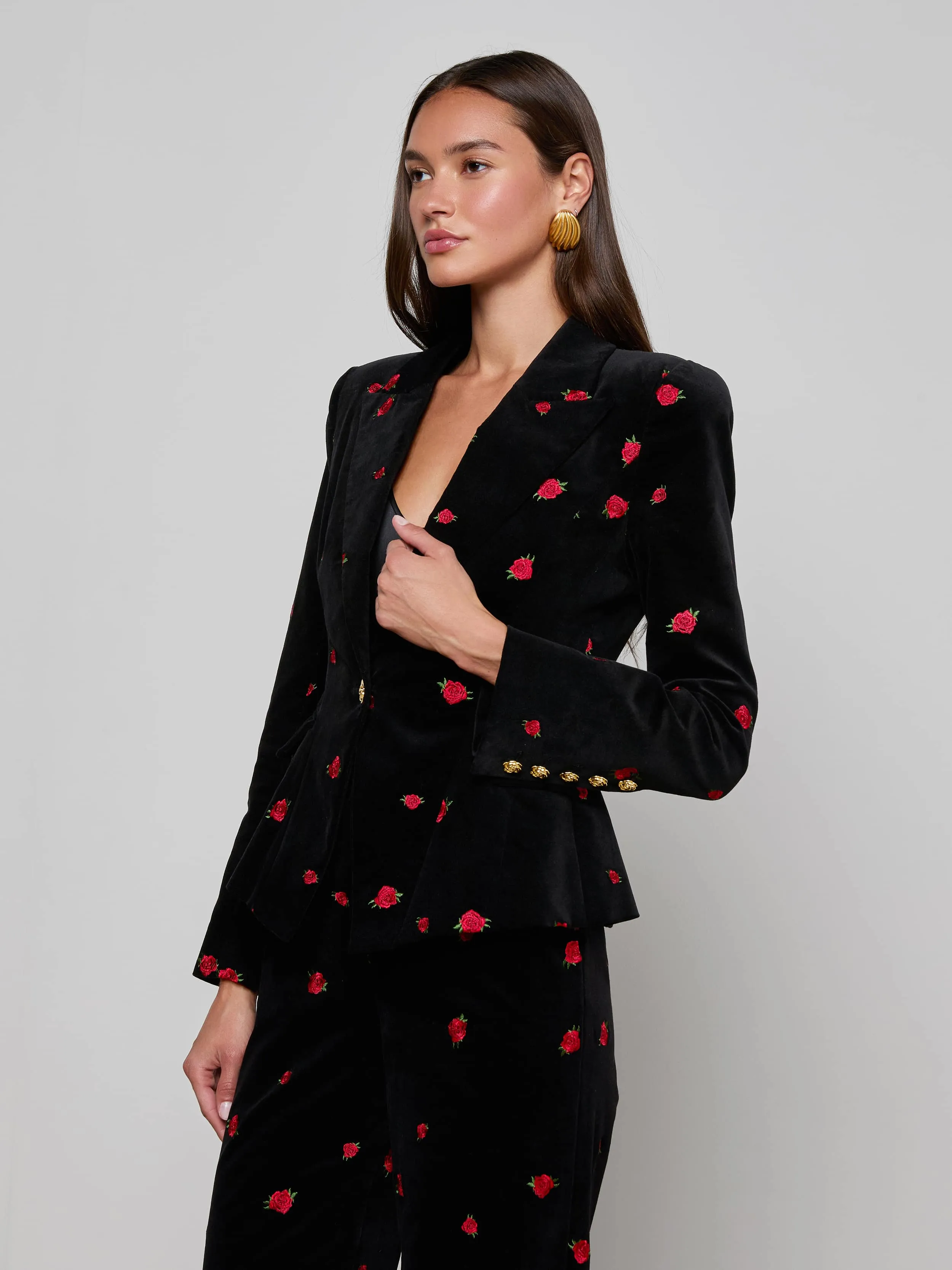 Kaisley Velvet Blazer sold by L'AGENCE product image thumbnail 2