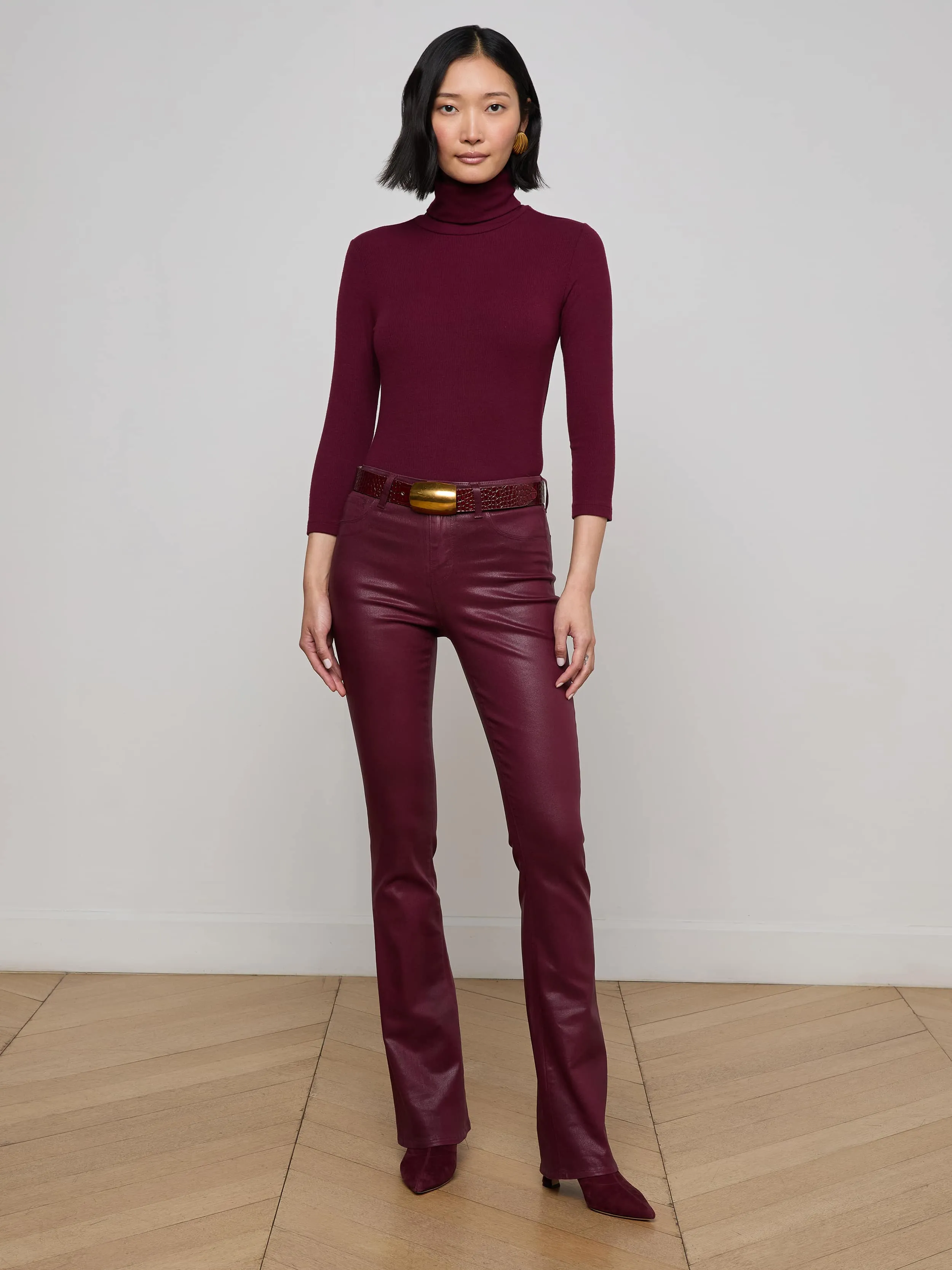 Selma Coated Bootcut Jean sold by L'AGENCE