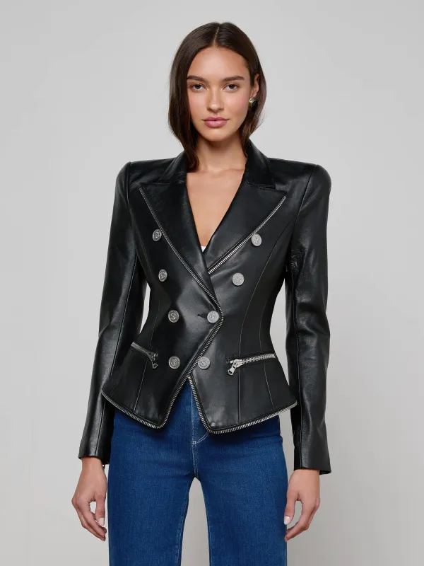 Ottilie Leather Blazer sold by L'AGENCE