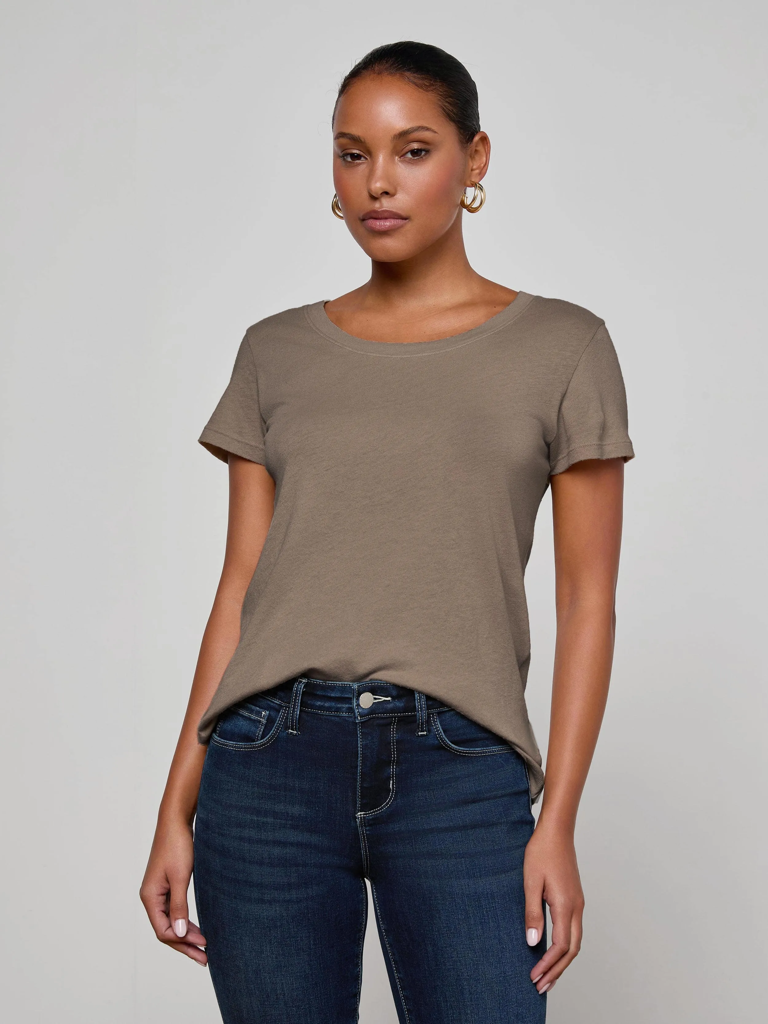Cory Cotton Scoopneck Tee sold by L'AGENCE product image thumbnail 2