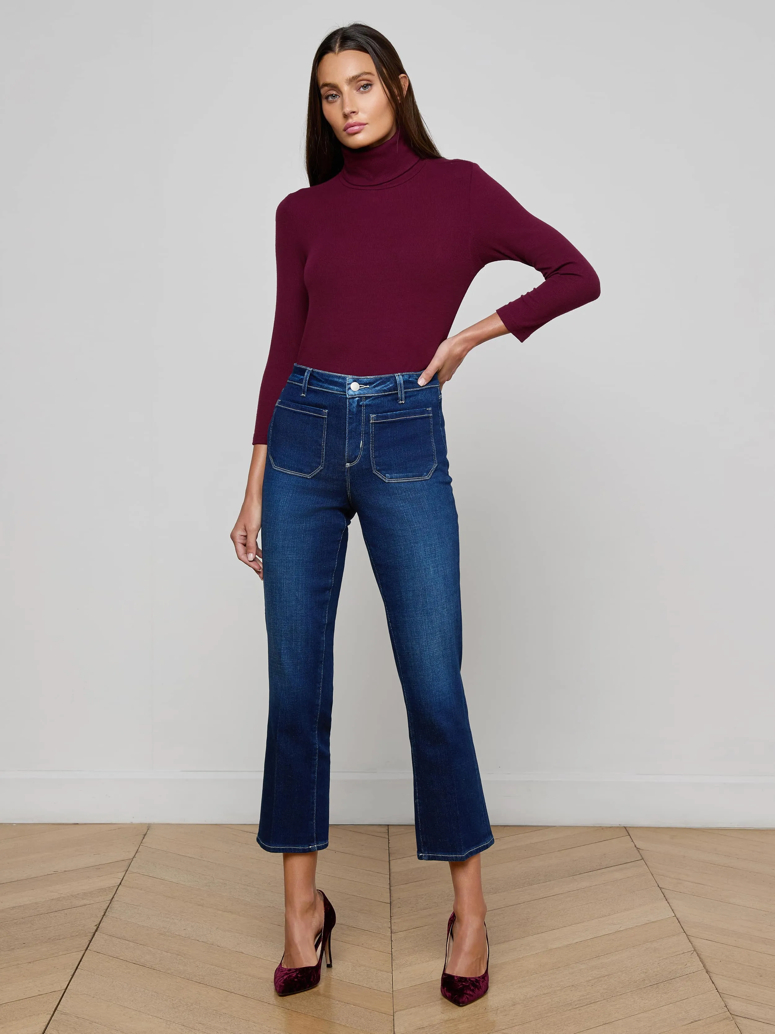Noya Cropped Slim Flare Jean sold by L'AGENCE