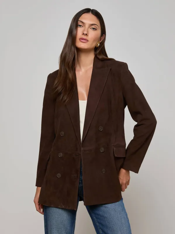 Aimee Oversized Suede Blazer sold by L'AGENCE