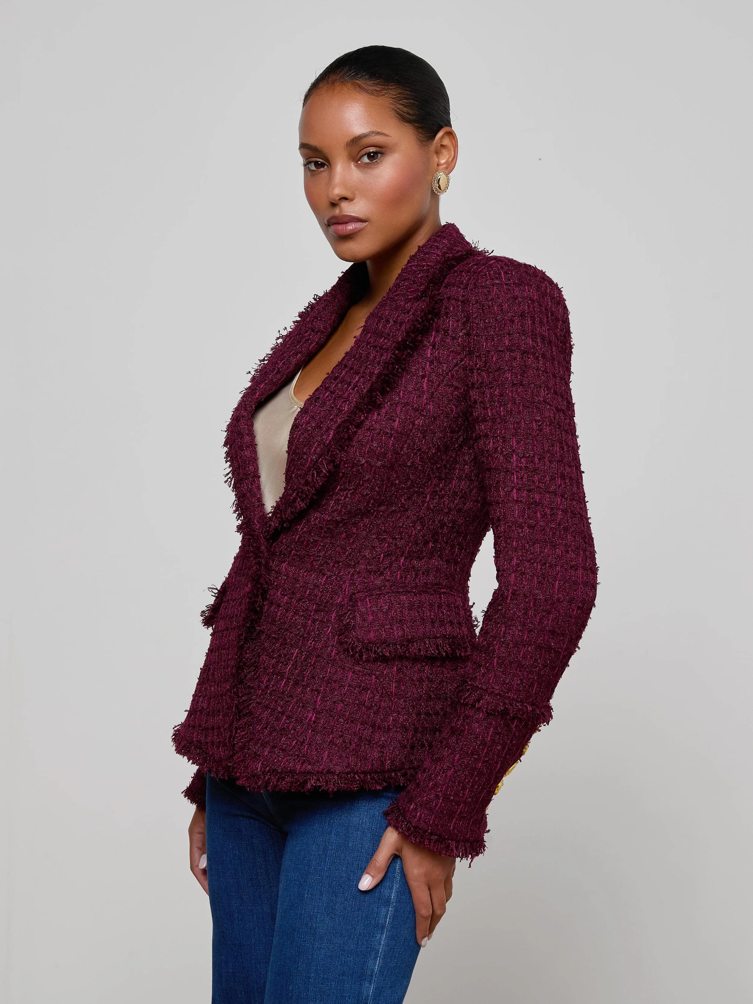 Kaisley Tweed Blazer sold by L'AGENCE product image thumbnail 2