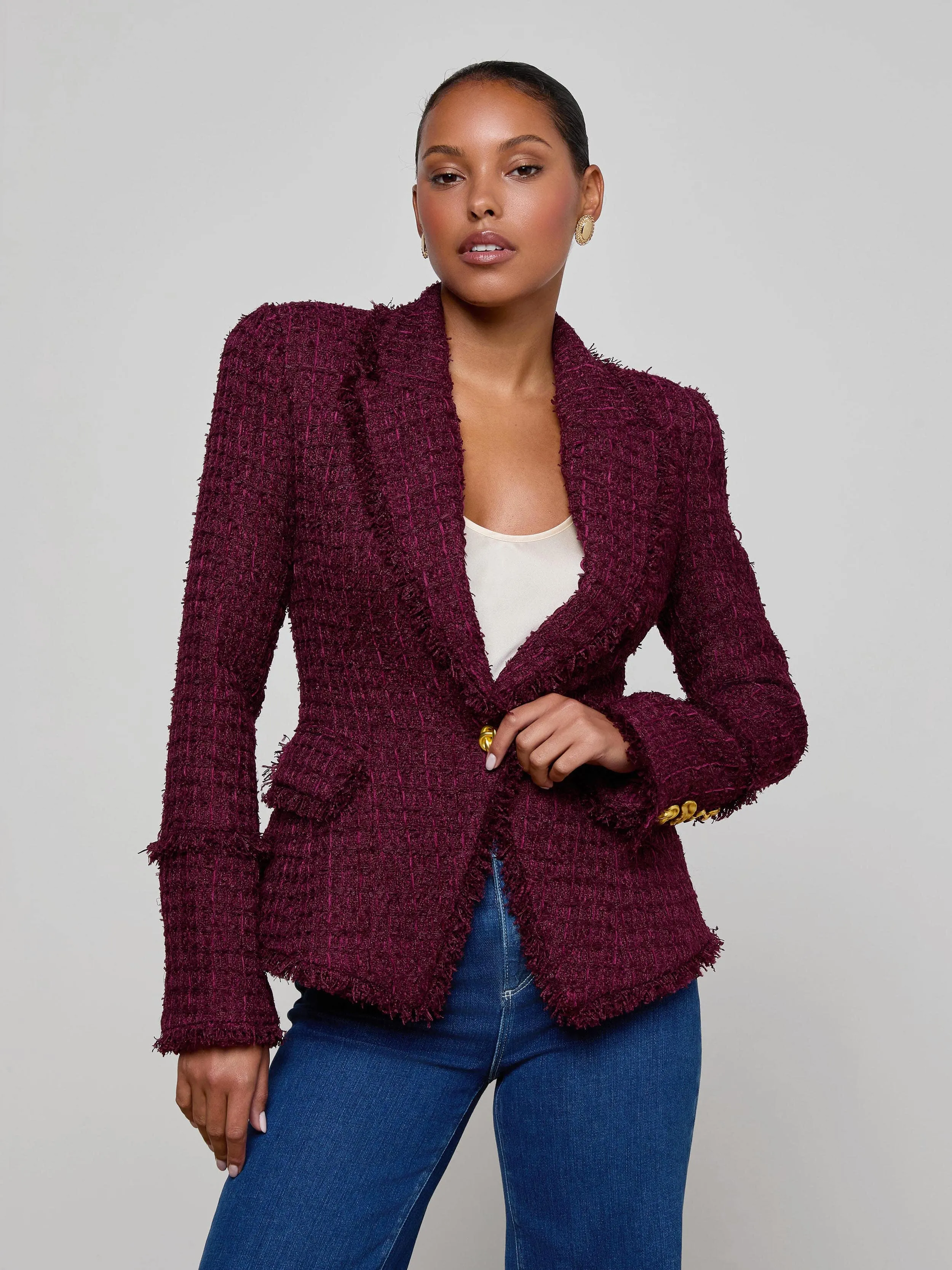 Kaisley Tweed Blazer sold by L'AGENCE