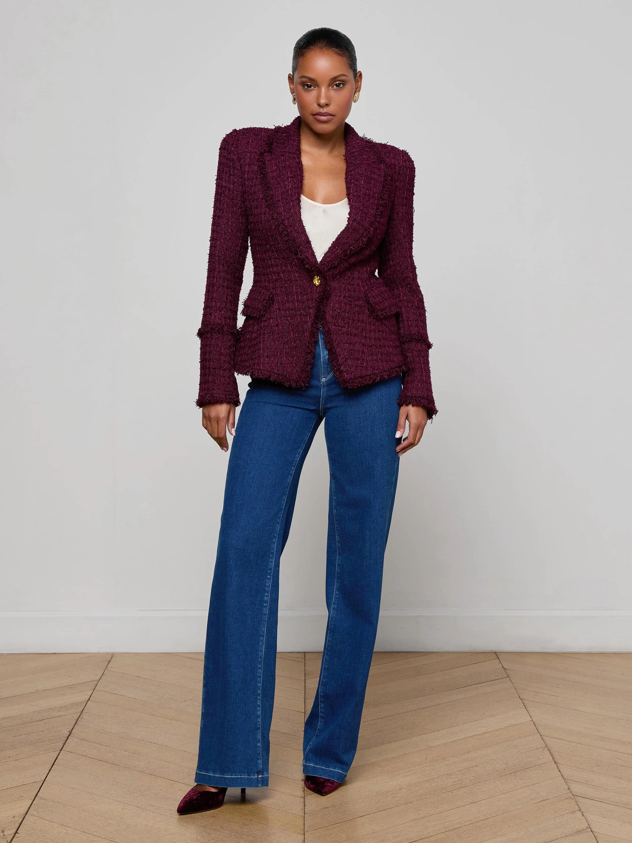 Kaisley Tweed Blazer sold by L'AGENCE product image thumbnail 3
