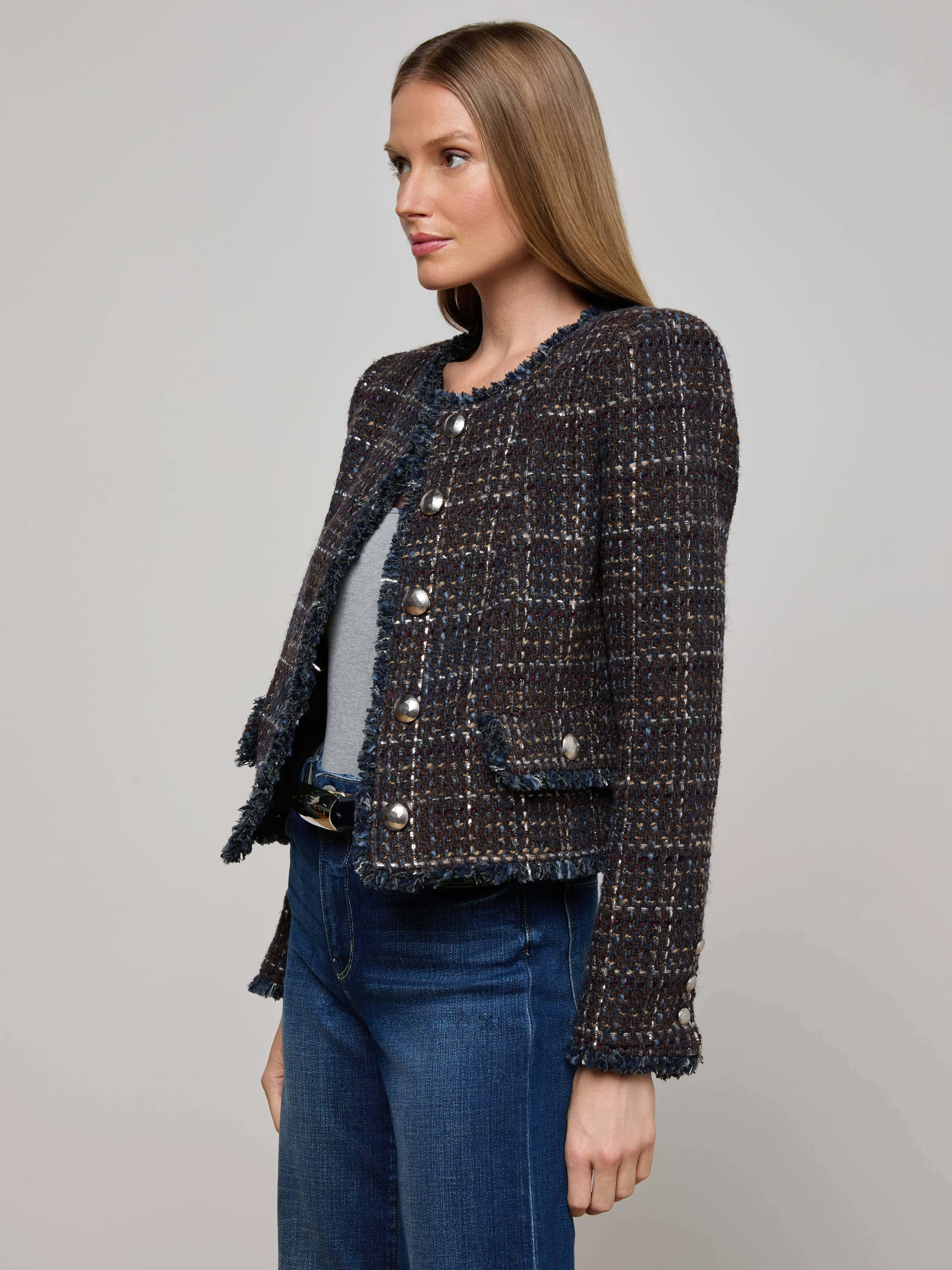 Zaya Tweed Jacket sold by L'AGENCE product image thumbnail 2