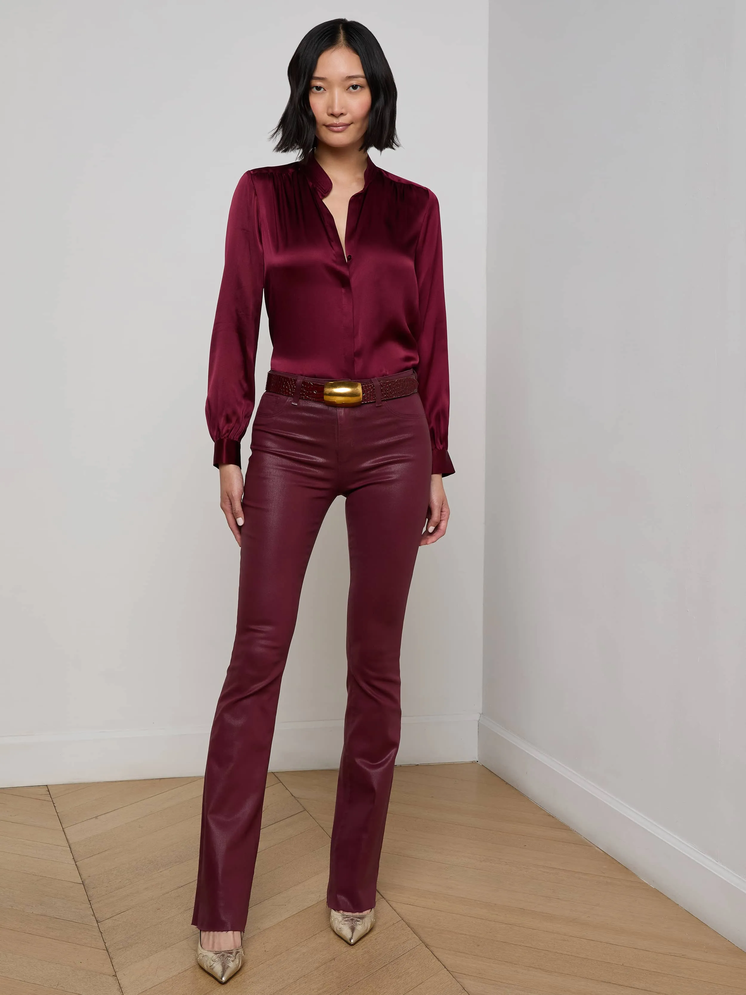 Ruth Coated Straight-Leg Jean sold by L'AGENCE