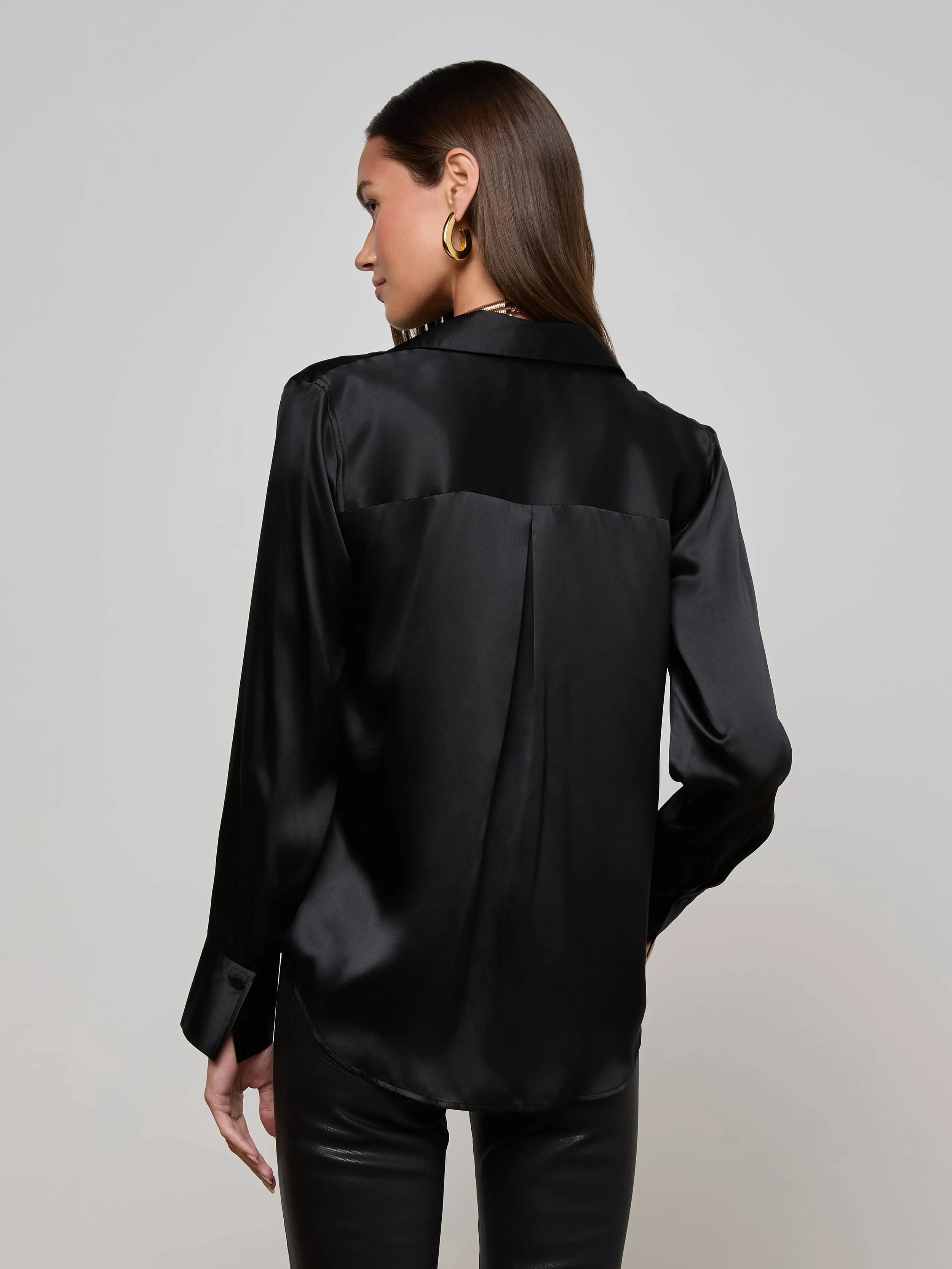 Divya Silk Shirt sold by L'AGENCE product image thumbnail 4