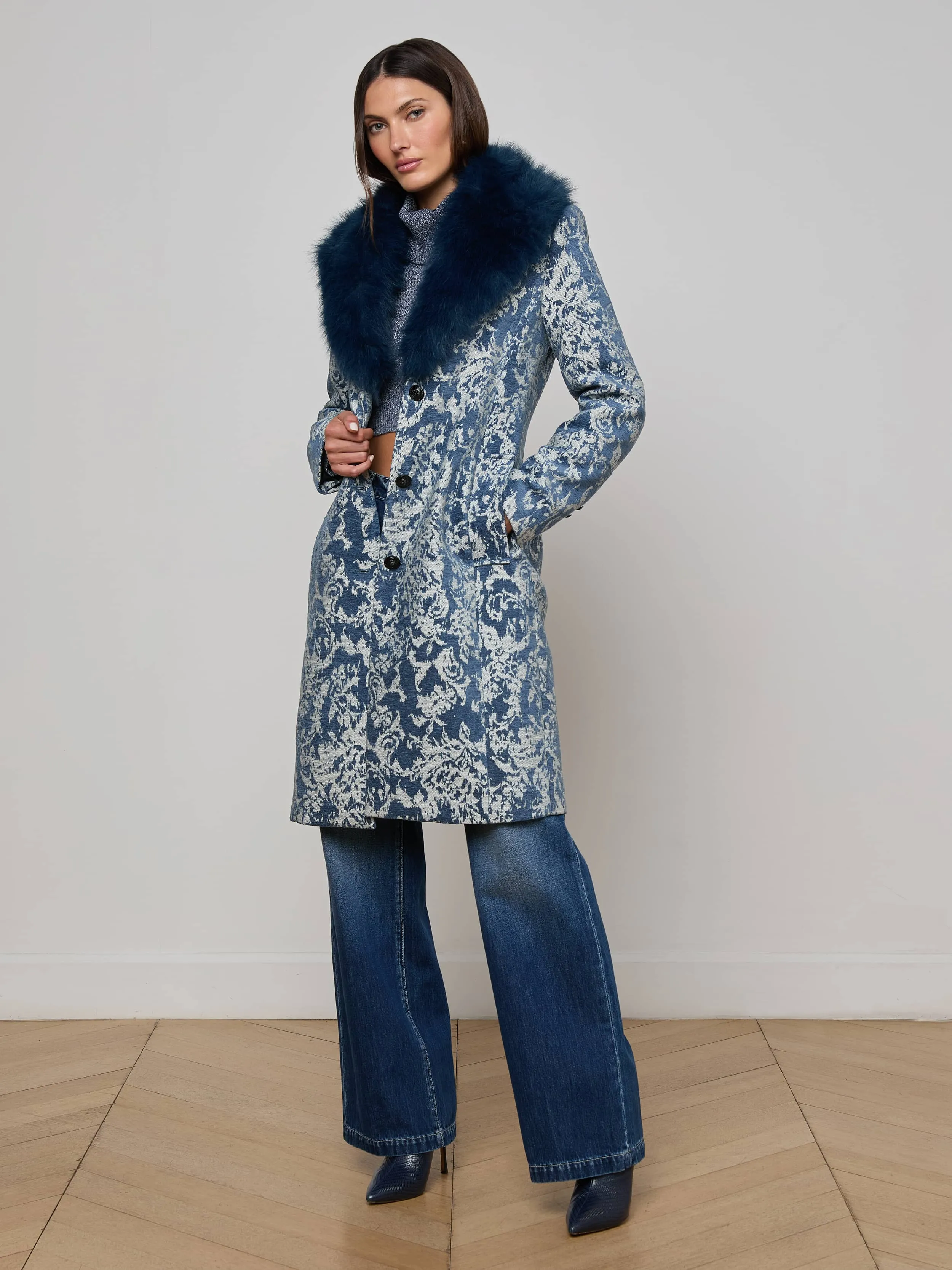 Laney Jacquard Coat sold by L'AGENCE product image thumbnail 2