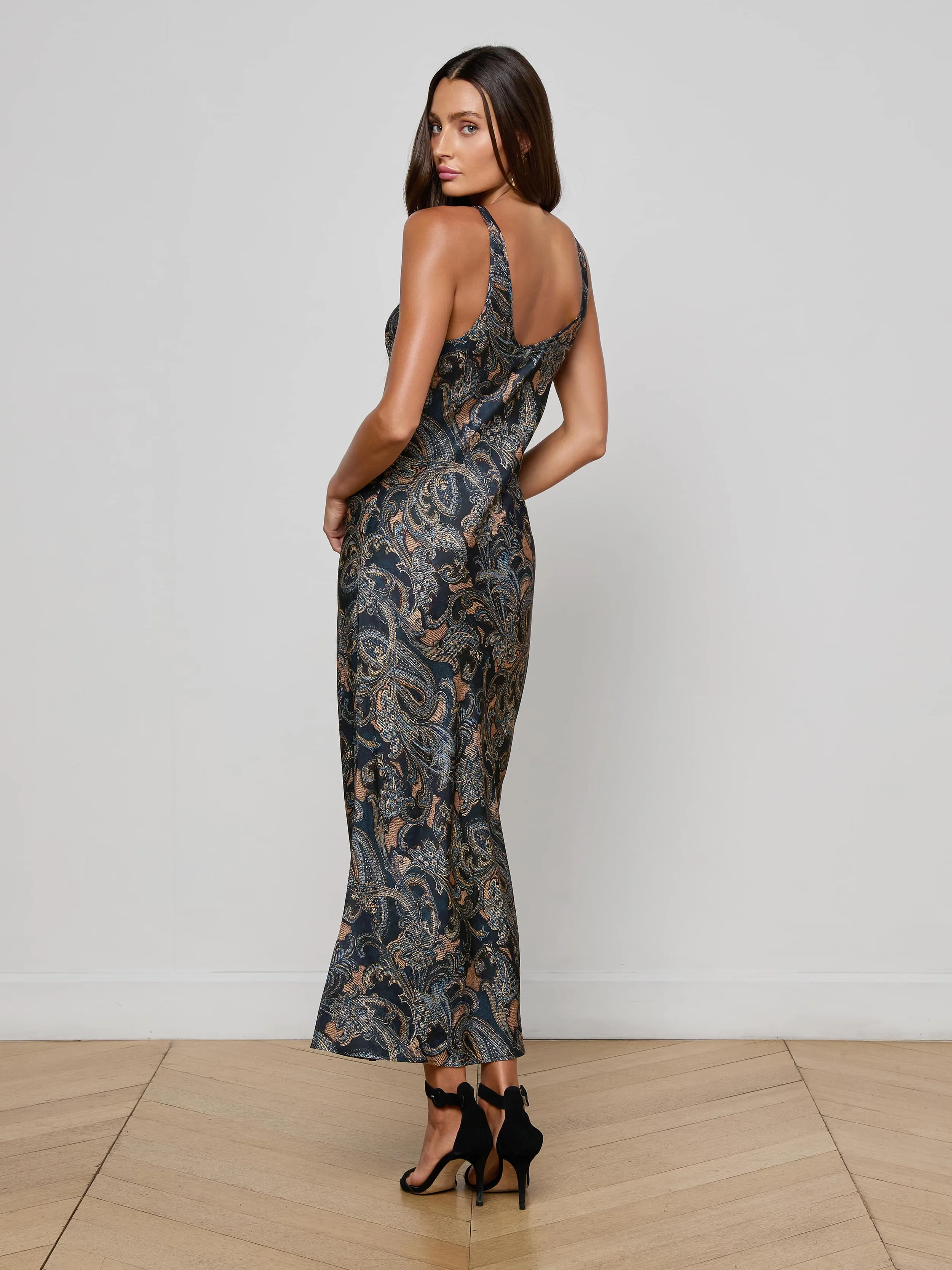 Akiya Satin Maxi Dress sold by L'AGENCE product image thumbnail 4