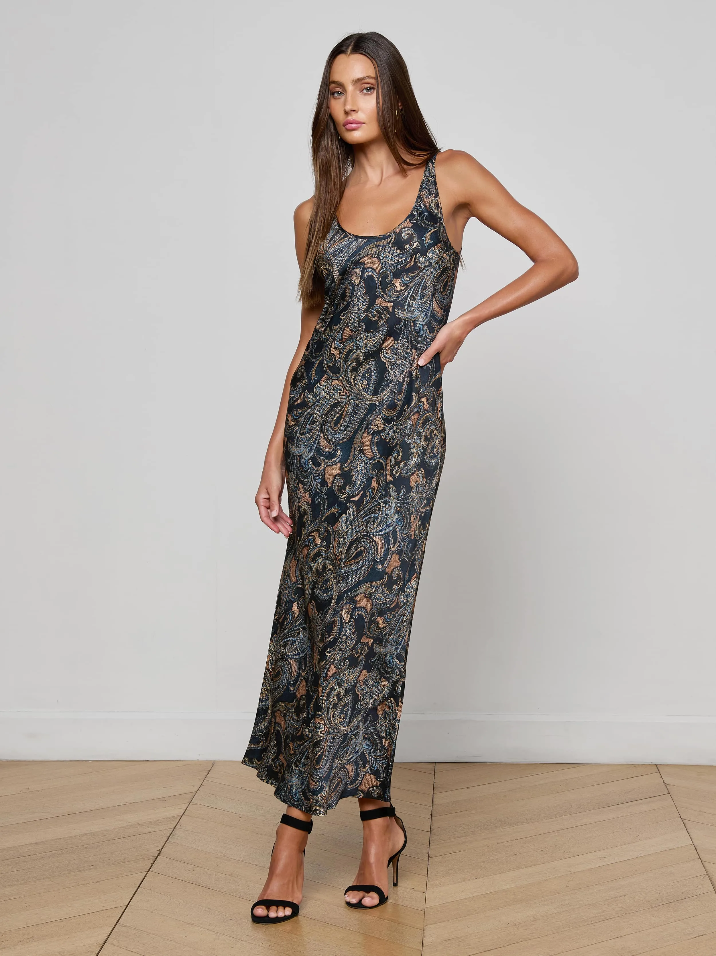 Akiya Satin Maxi Dress sold by L'AGENCE