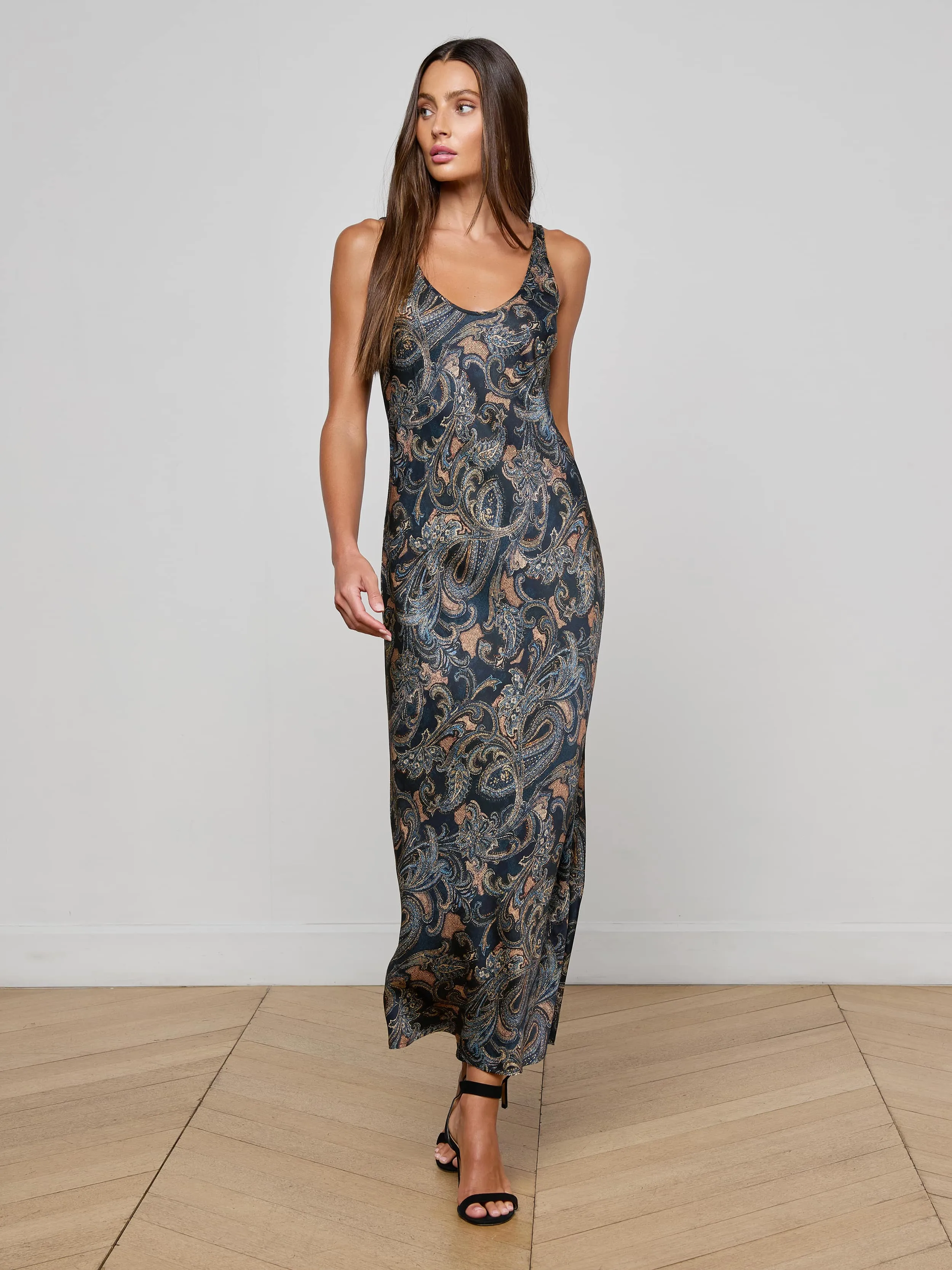 Akiya Satin Maxi Dress sold by L'AGENCE product image thumbnail 2