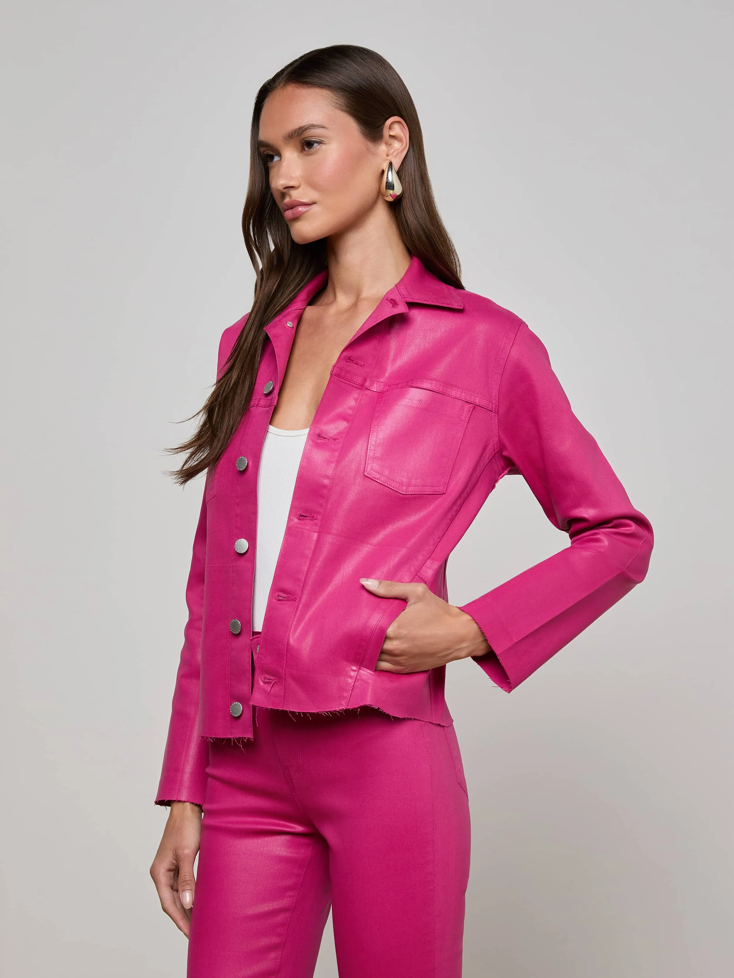 Janelle Coated Jean Jacket sold by L'AGENCE product image thumbnail 2