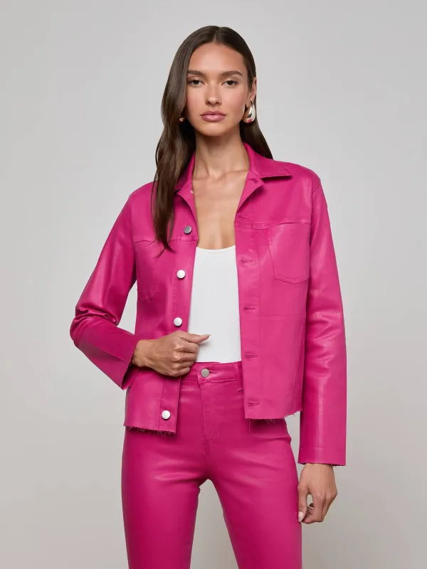 Janelle Coated Jean Jacket sold by L'AGENCE