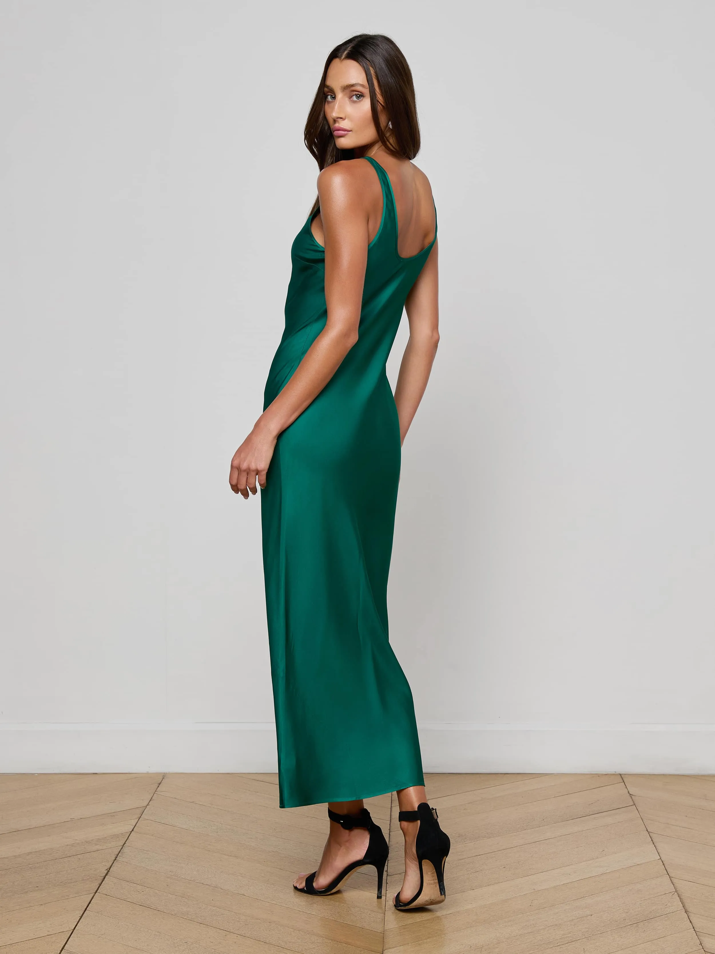 Akiya Satin Maxi Dress sold by L'AGENCE product image thumbnail 3