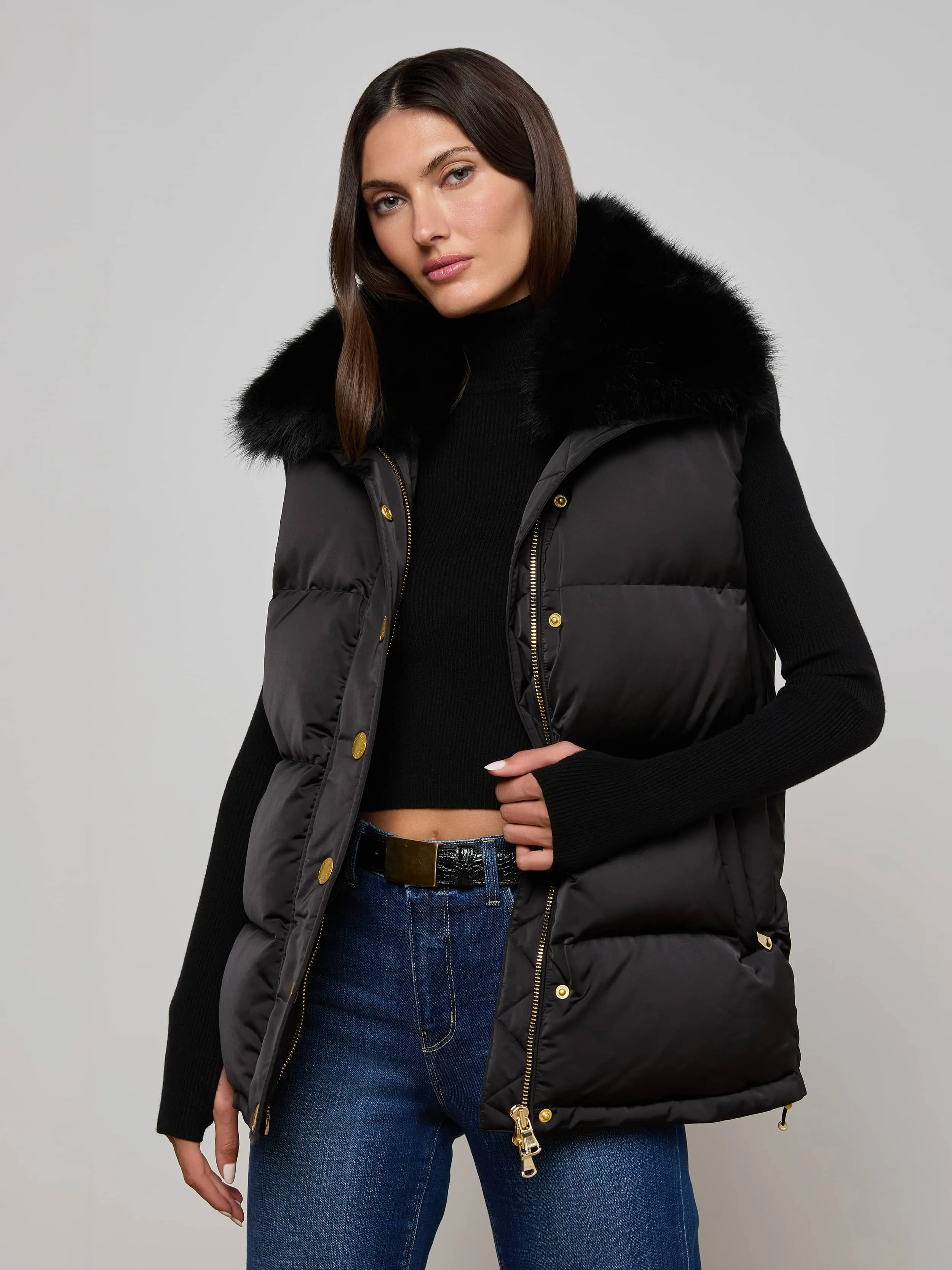 Nalo Faux Fur Puffer Vest sold by L'AGENCE