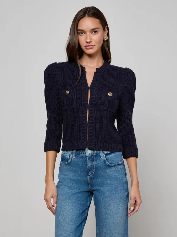 Delli Cropped Cardigan sold by L'AGENCE