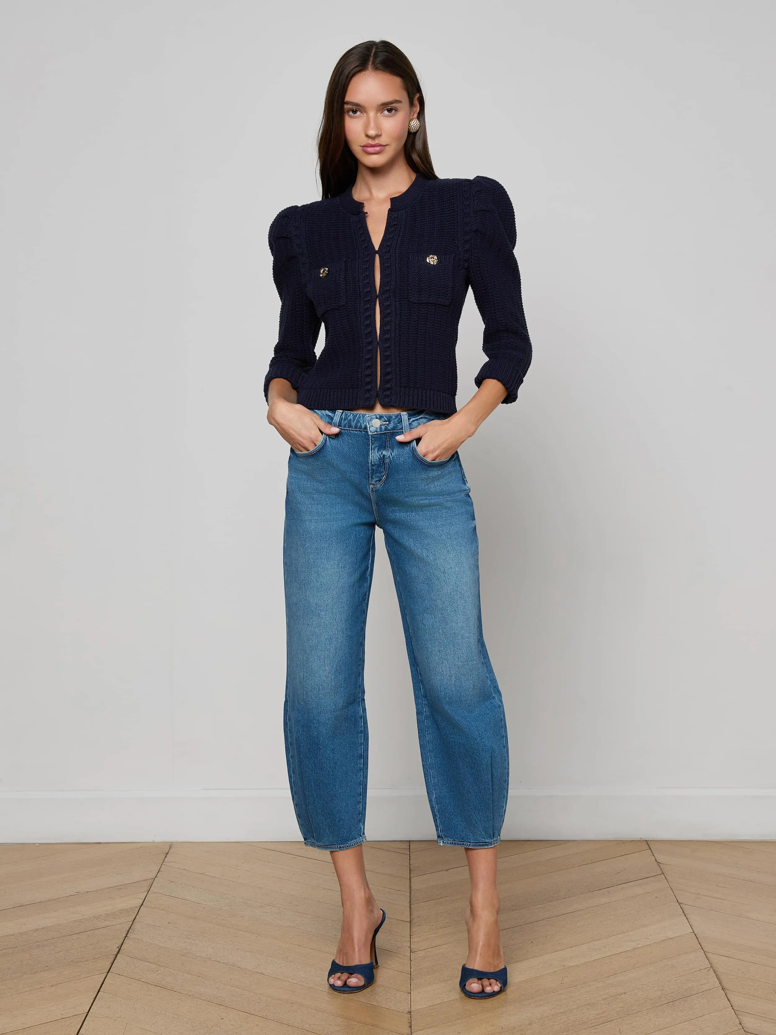 Delli Cropped Cardigan sold by L'AGENCE product image thumbnail 4